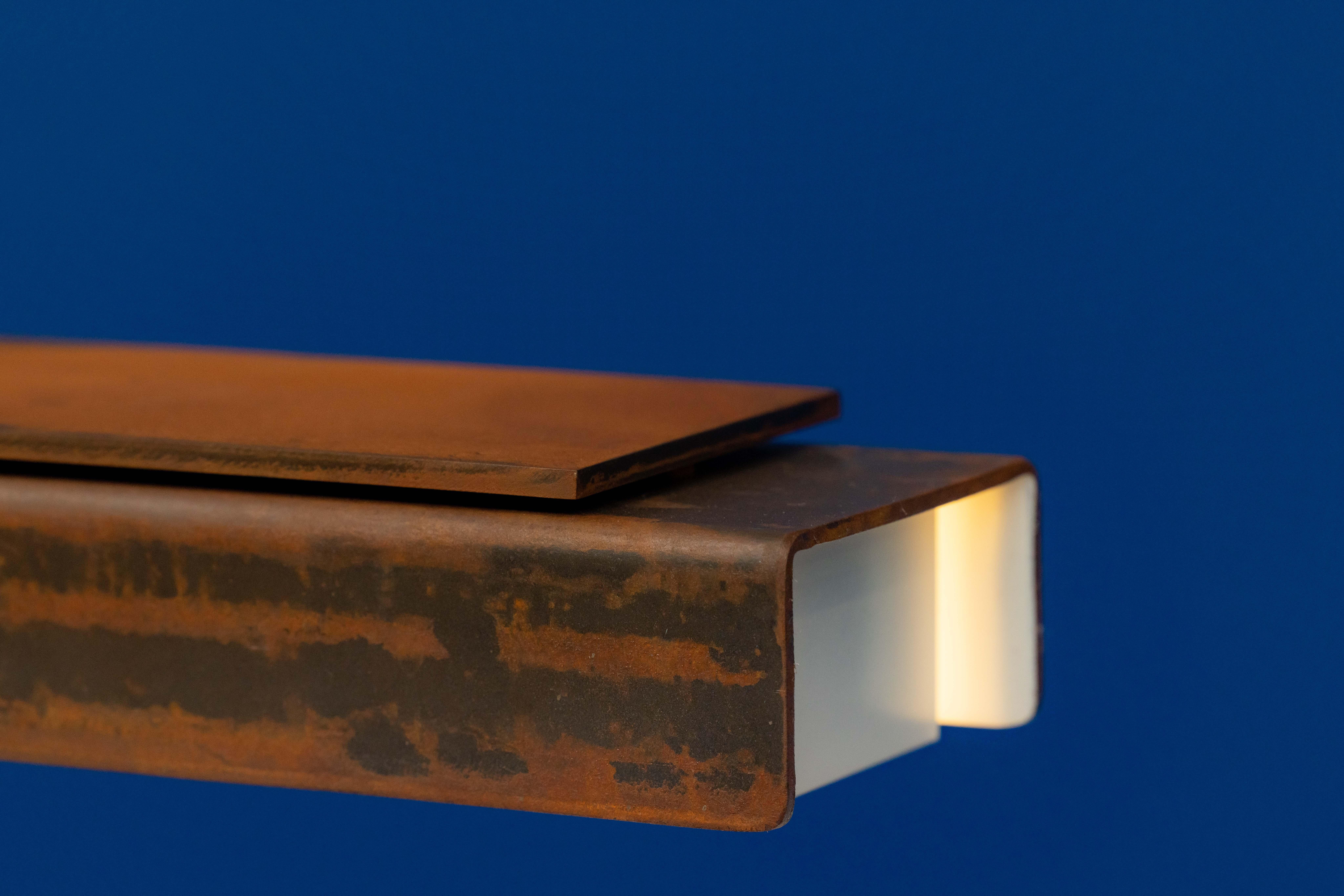 Industrial Table lamp CG01  lim edit by Caroline Notté Corten designed in 1968 For Sale