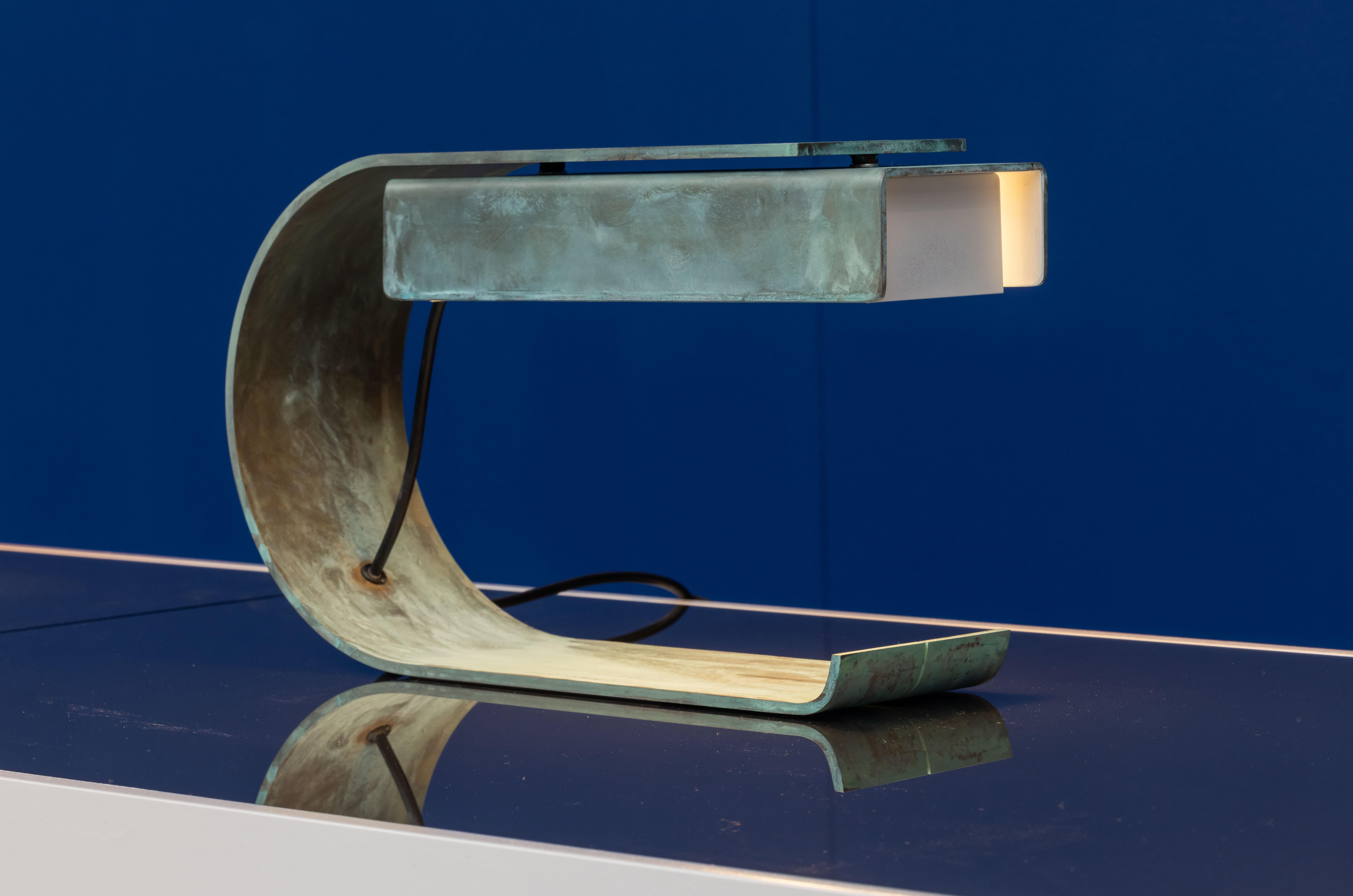 Industrial Table lamp CG01 Ltd CN Oxidised Copper designed in 1968 For Sale