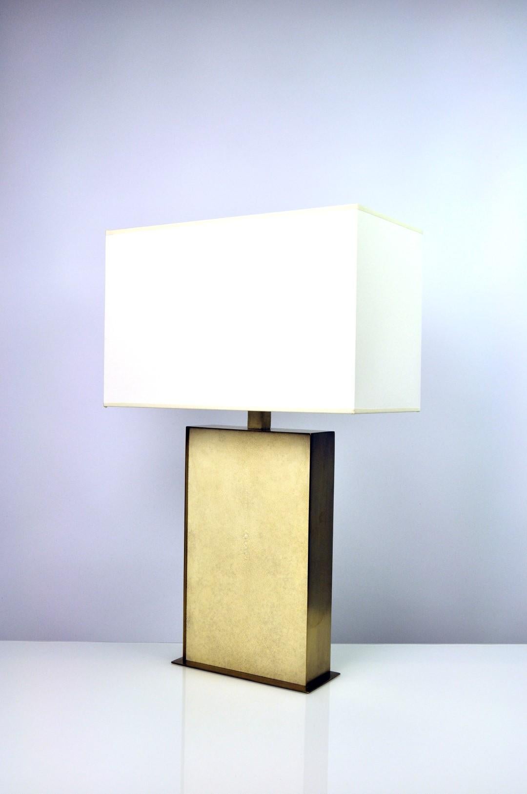 Hand-Crafted Table Lamp CIRCUMEO in Rock Crystal and Brass by Ginger Brown For Sale
