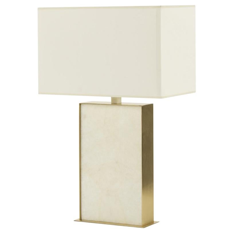 Table Lamp CIRCUMEO in Rock Crystal and Brass by Ginger Brown