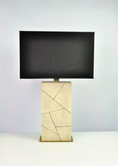 Table Lamp CONSTELLATION in Shagreen and Brass by Ginger Brown