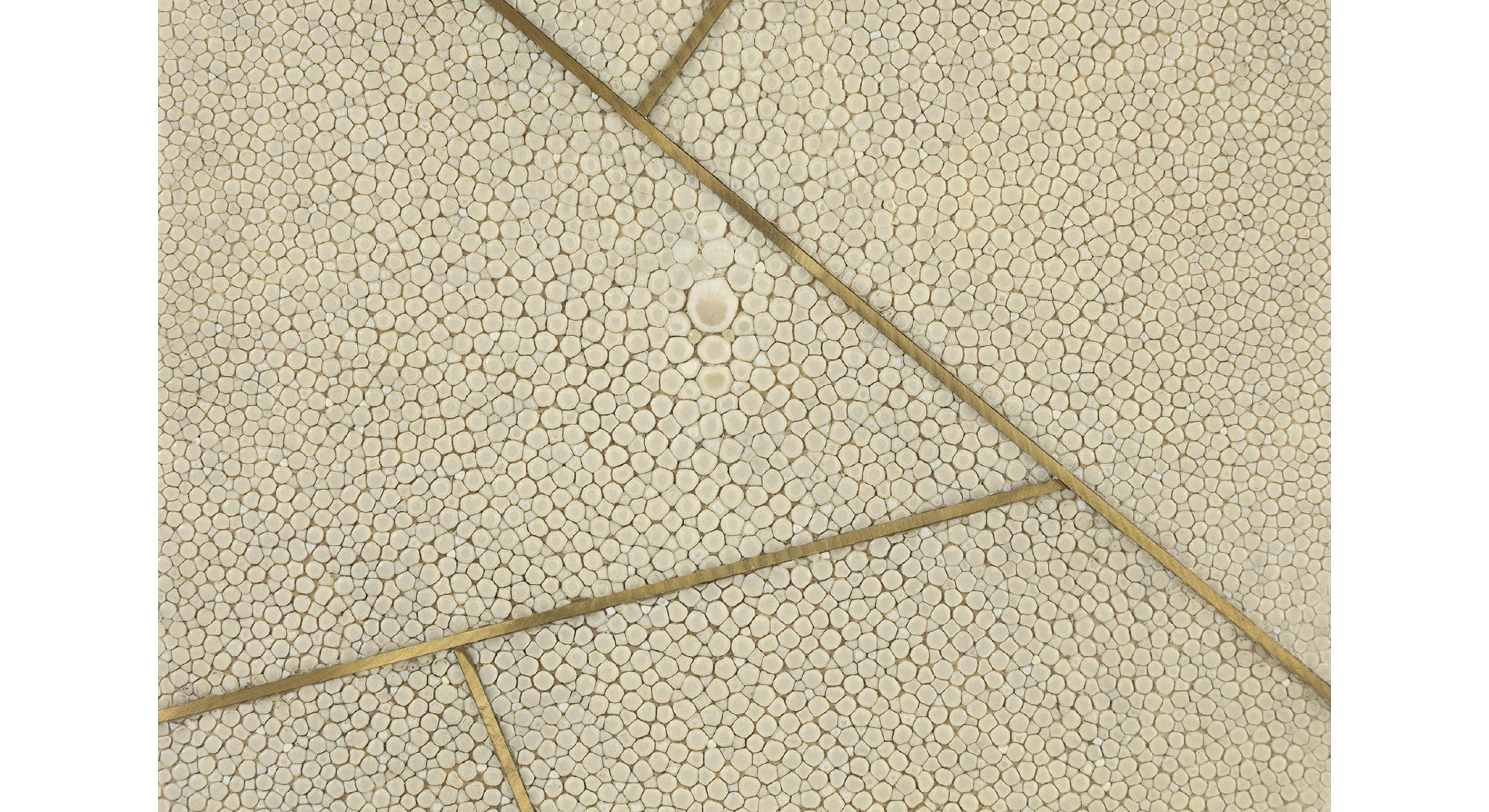 Brushed Table Lamp CONSTELLATION in Shagreen and Brass by Ginger Brown