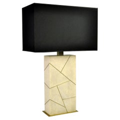 Table Lamp CONSTELLATION in Shagreen and Brass by Ginger Brown