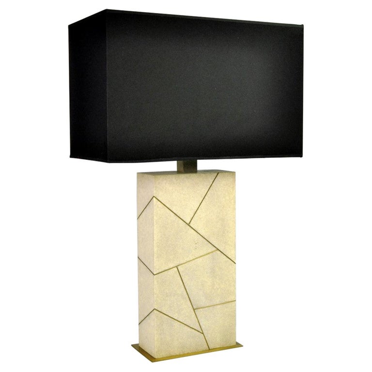 Table Lamp CONSTELLATION in Shagreen and Brass by Ginger Brown