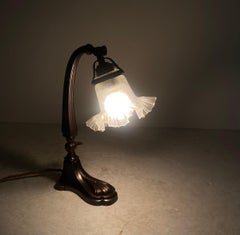 Table lamp, copper patina, 1900ca