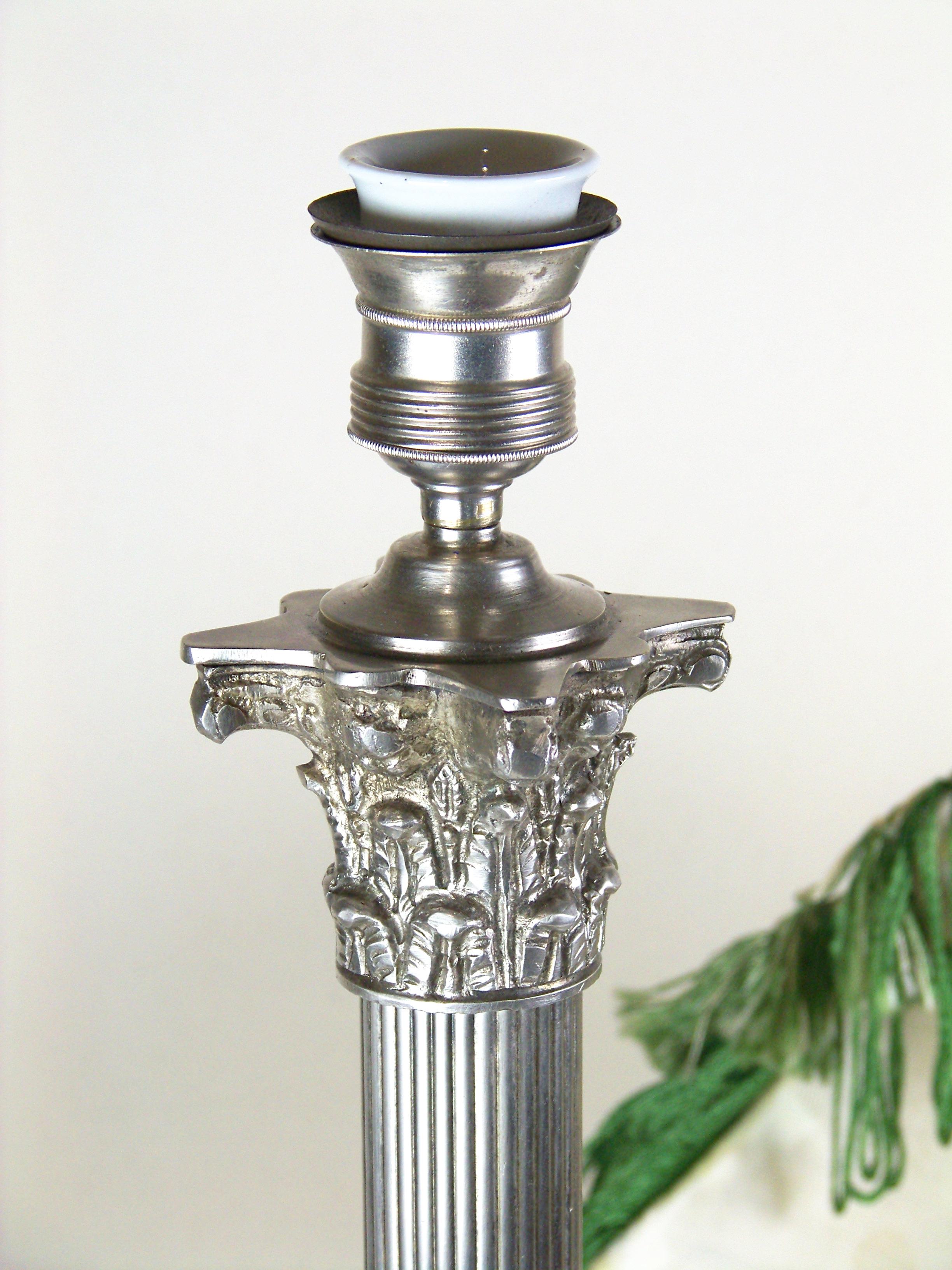 Art Nouveau Table lamp, Corinthian column, ca. 1900 For Sale