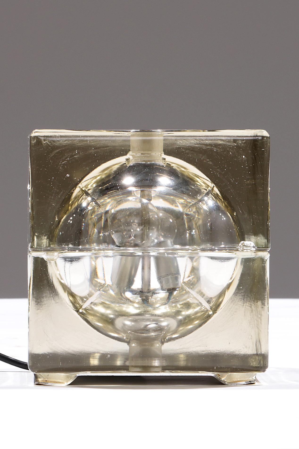 Glass Table lamp Cubosfera by Alessandro Mendini - Italian Design, 1968 For Sale