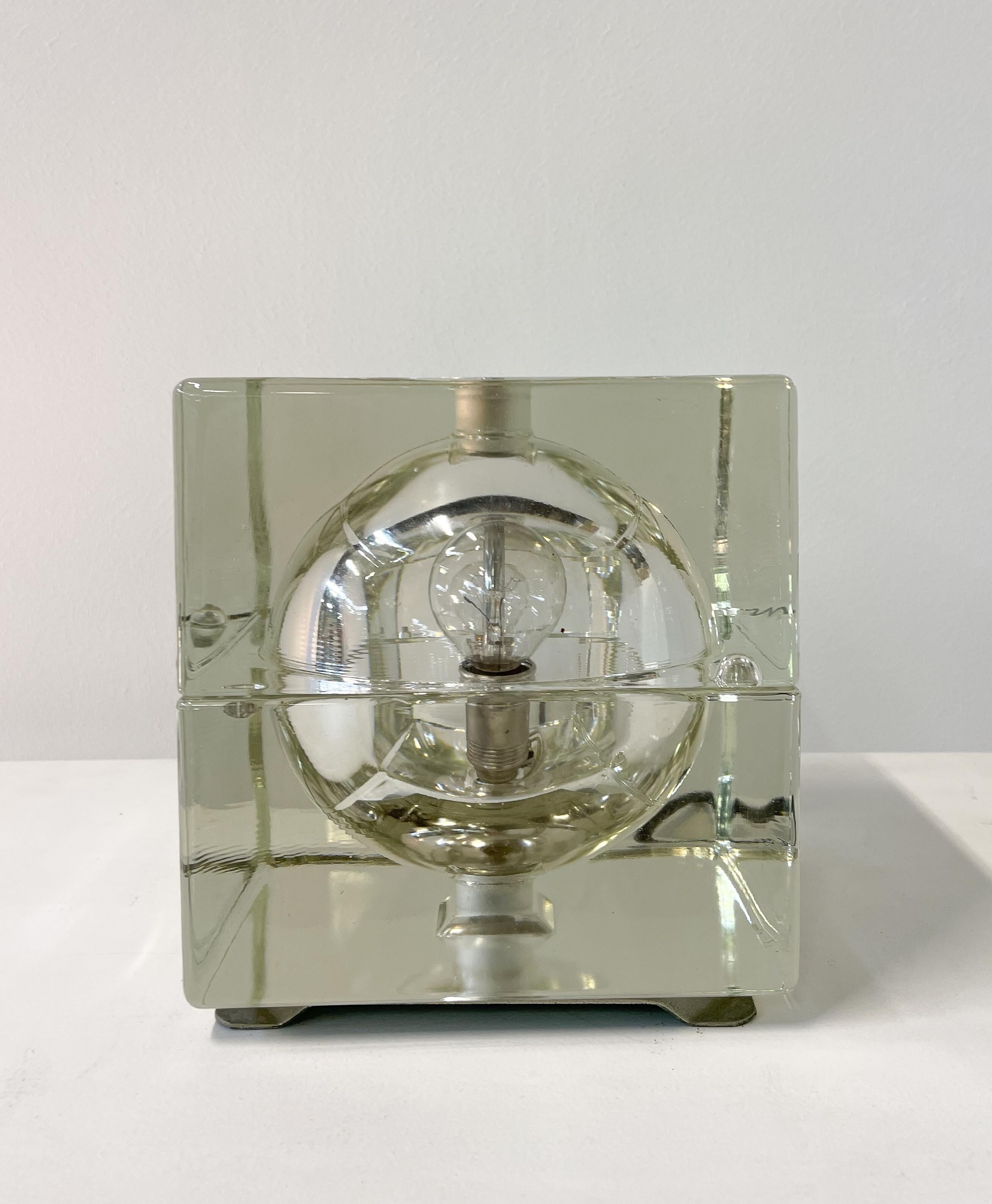 Tischlampe „Cubosfera“ von Alessandro Mendini, Italien, 1968 (Muranoglas) im Angebot