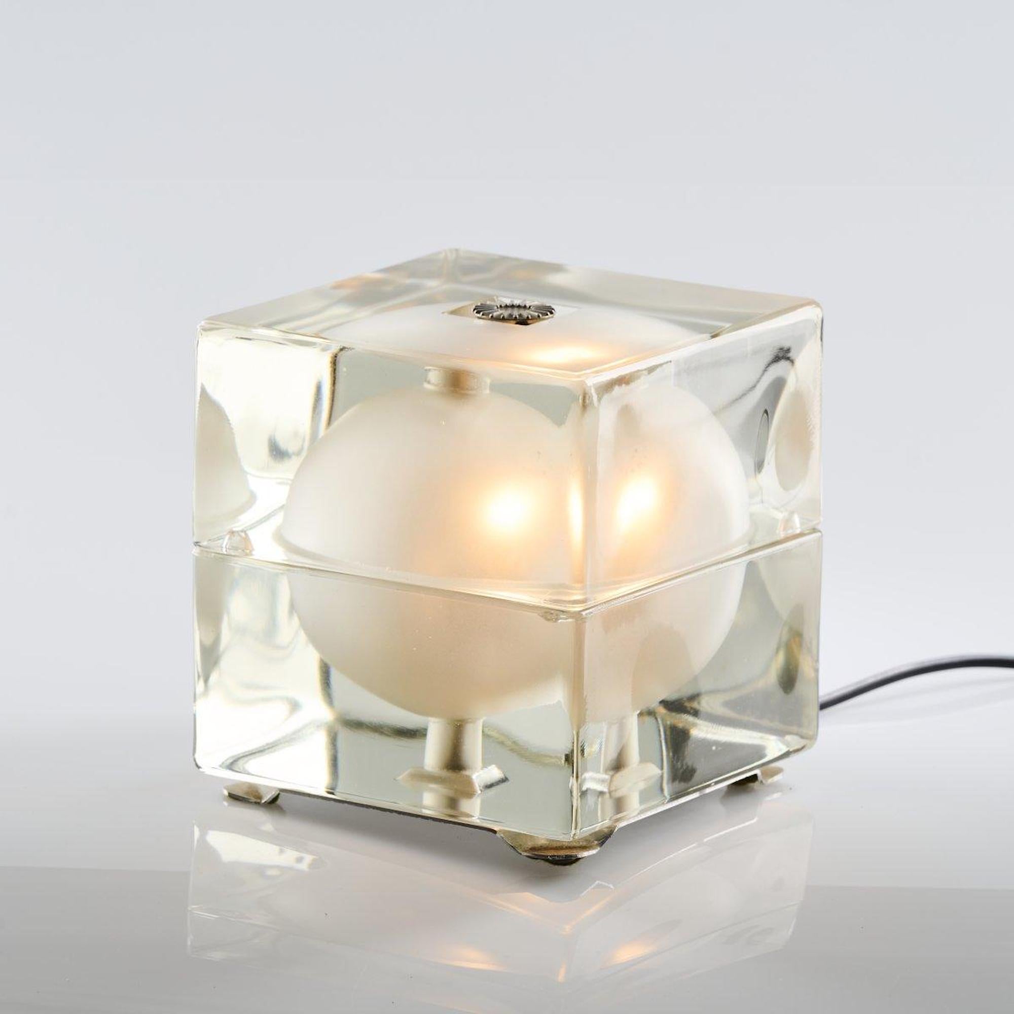 Table Lamp “Cubosfera” (Cubic Sphere) by Alessandro Mendini, 1968 In Good Condition For Sale In Roma, IT