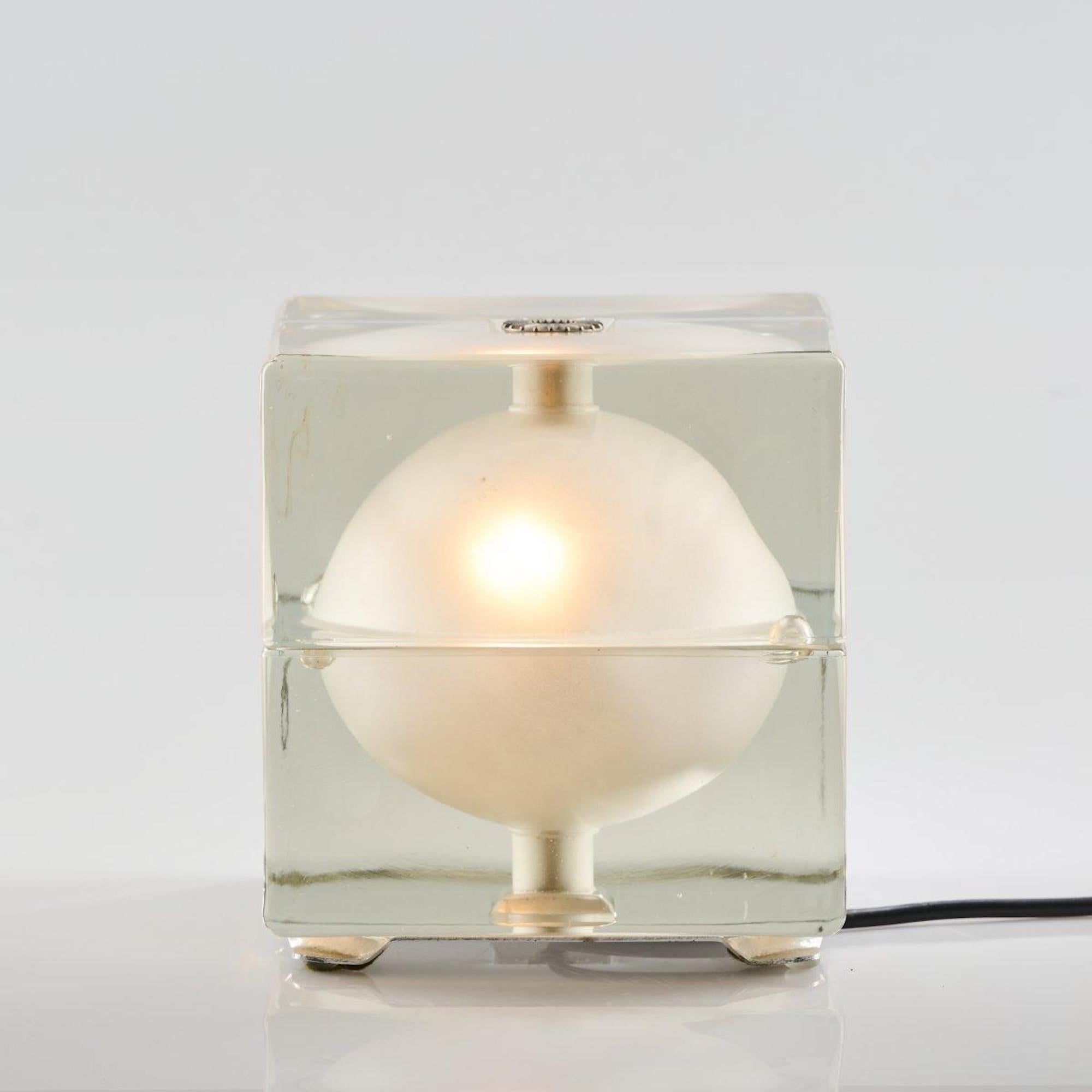 Mid-20th Century Table Lamp “Cubosfera” (Cubic Sphere) by Alessandro Mendini, 1968 For Sale
