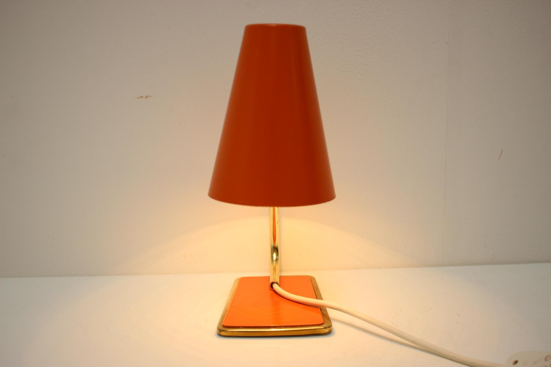 Metal Table Lamp , Czechoslovakia, 1960's For Sale