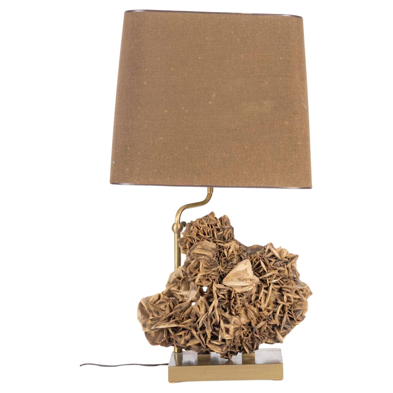 Table Lamp Decorated with a Sand Rose, Circa 1970. For Sale