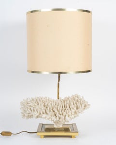 Table Lamp Decorated with a White Coral, Circa 1970.