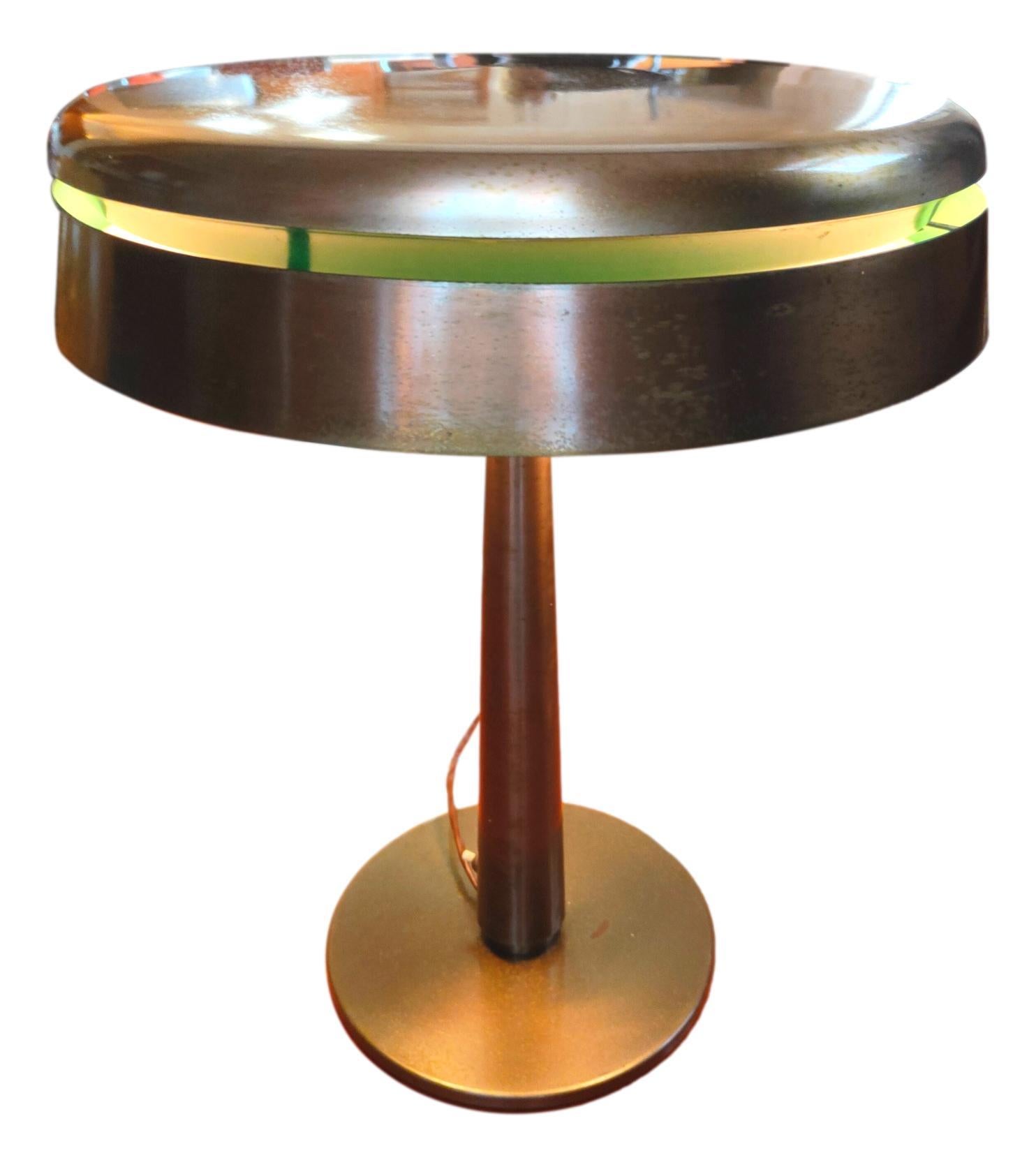 Metal Table Lamp Design Max Ingrand for Fontana Arte 2278 Model, Italy, 1960 For Sale