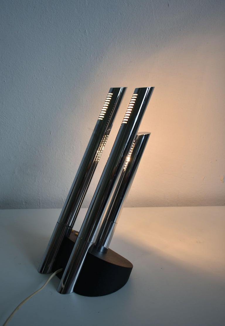 Chrome Table Lamp Designed by Mario Faggian, Model T443, Produced by Luci, Italy, 1970s For Sale