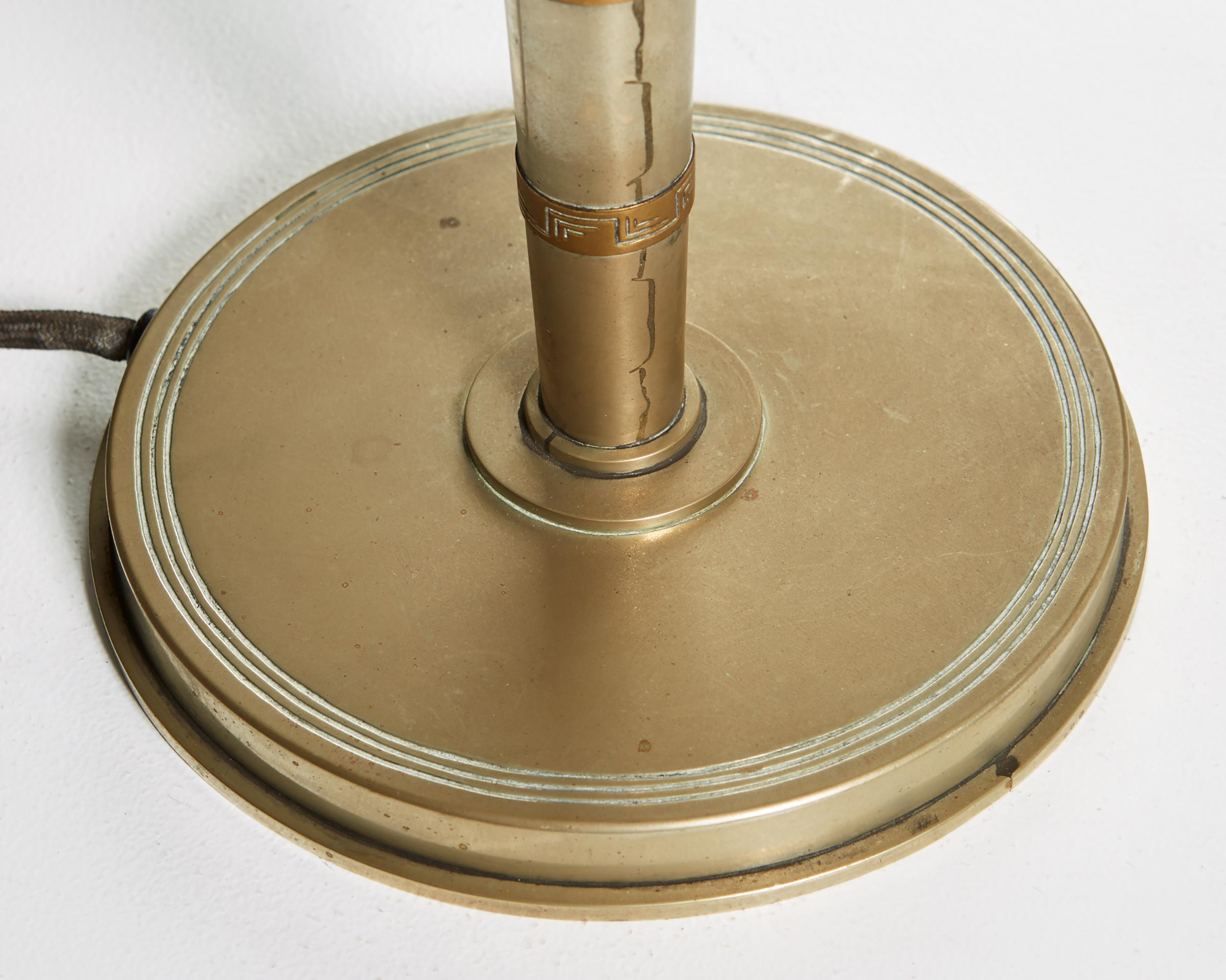 Table Lamp Designed by Tore Kullander, Pewter and Brass, Sweden, 1930s For Sale 1