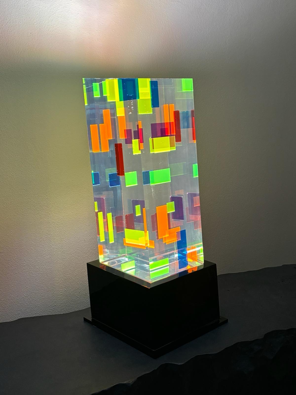 Plexiglass Table Lamp DNA Model by Studio Superego for Superego Editions For Sale