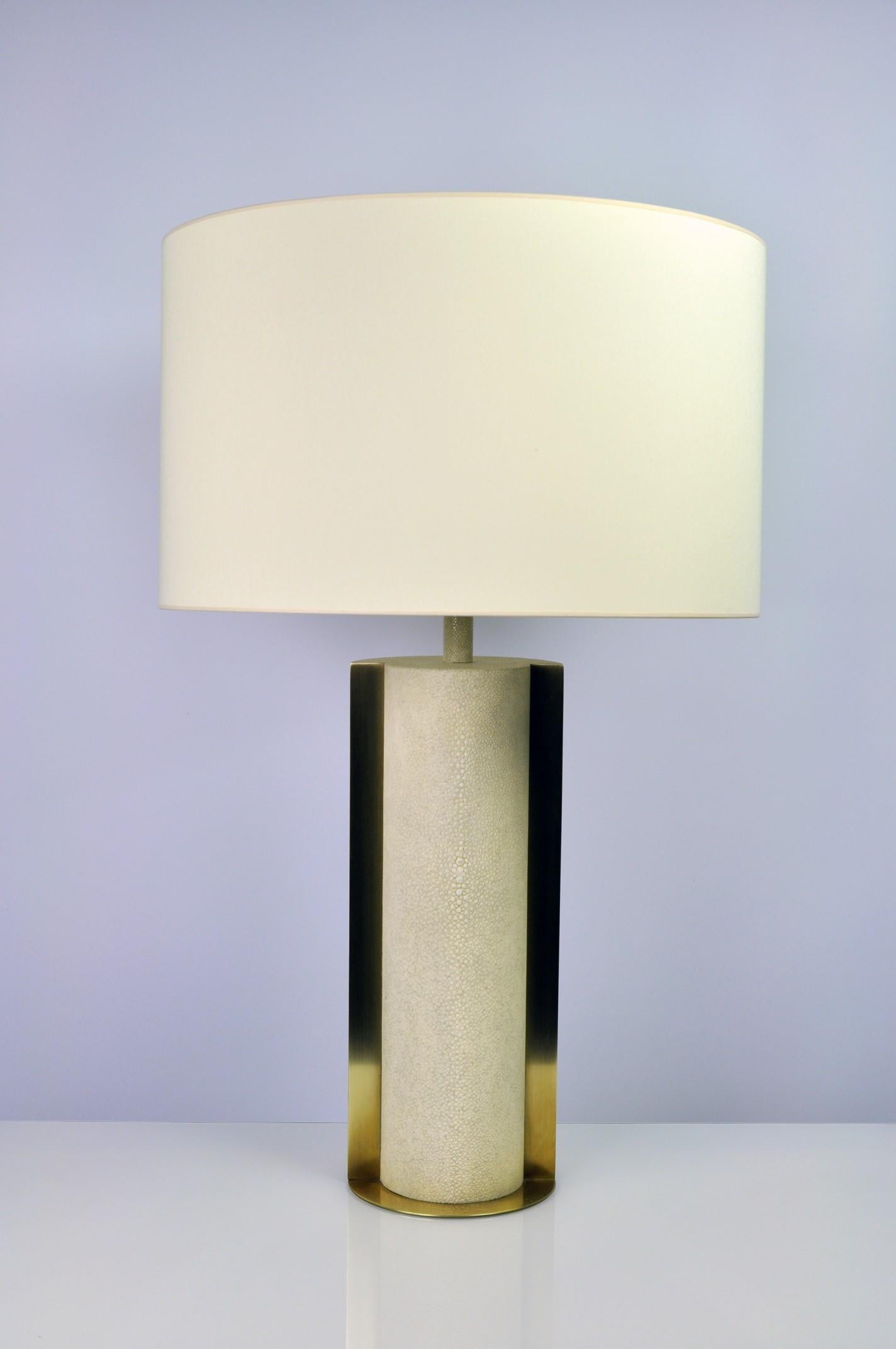 Table Lamp ECLIPSE in Rock Crystal and Brass by Ginger Brown 1