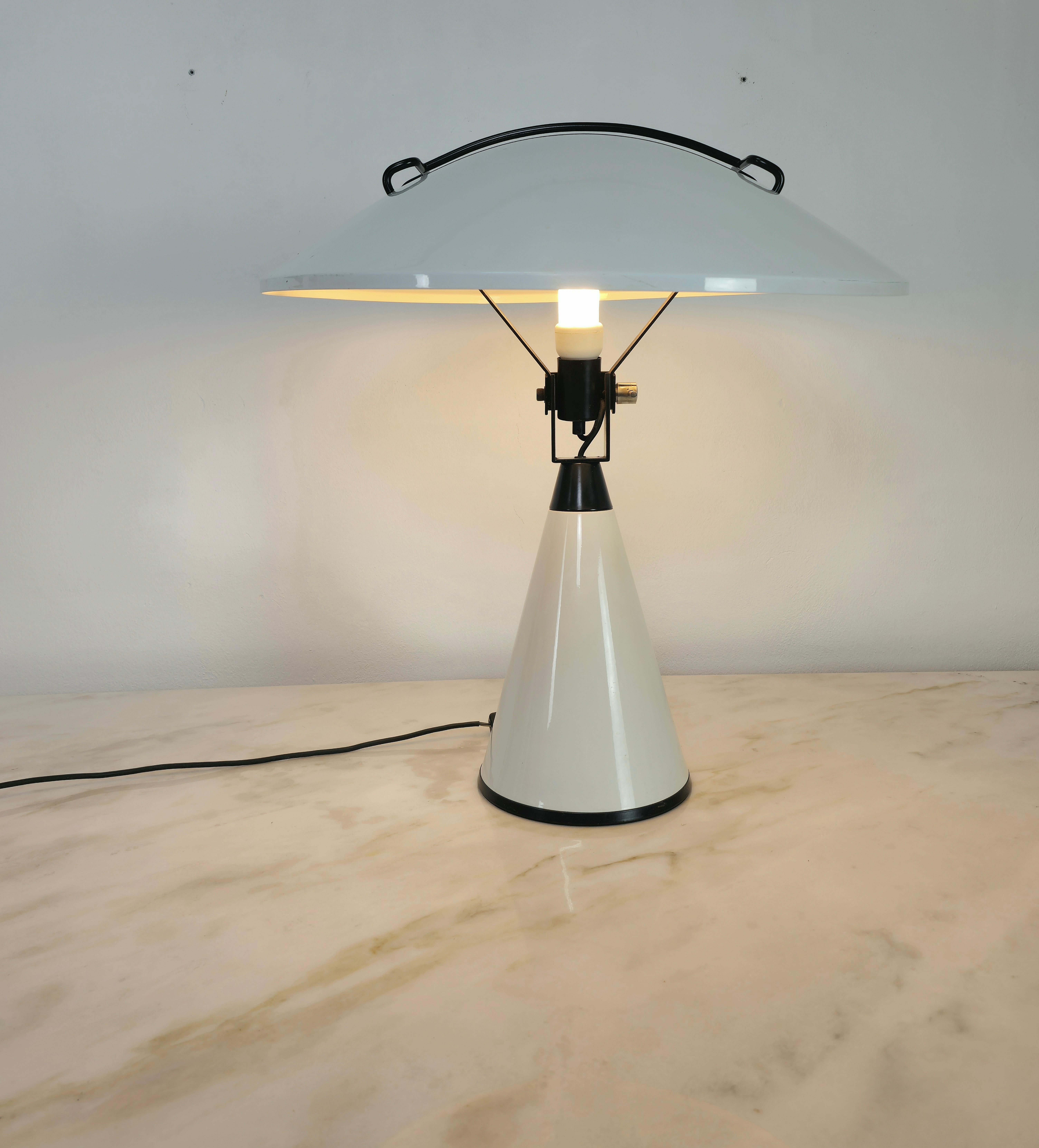 Table Lamp Elio Martinelli Radar Aluminum Metal Midcentury Italian Design 1970s In Good Condition In Palermo, IT