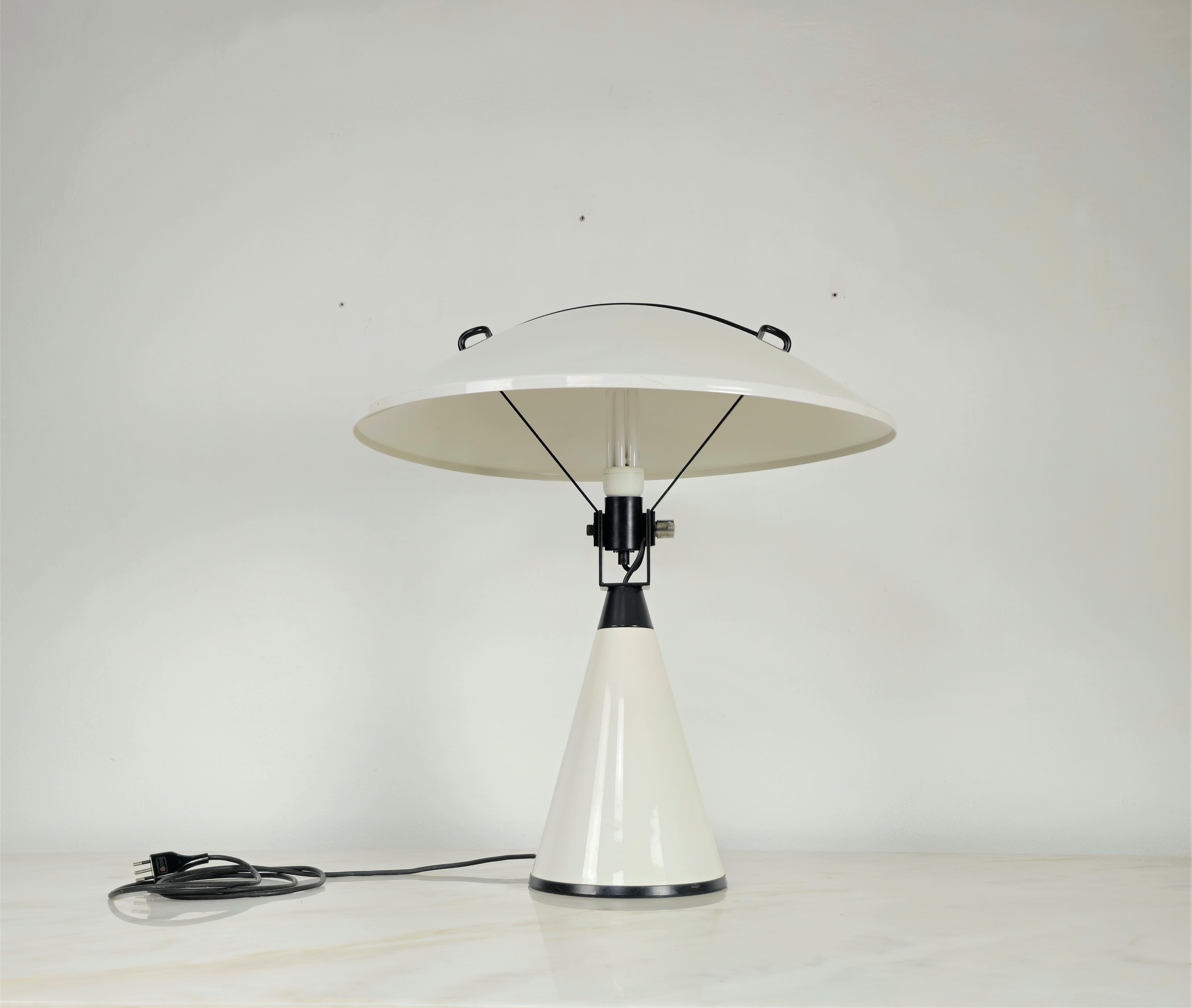 20th Century Table Lamp Elio Martinelli Radar Aluminum Metal Midcentury Italian Design 1970s
