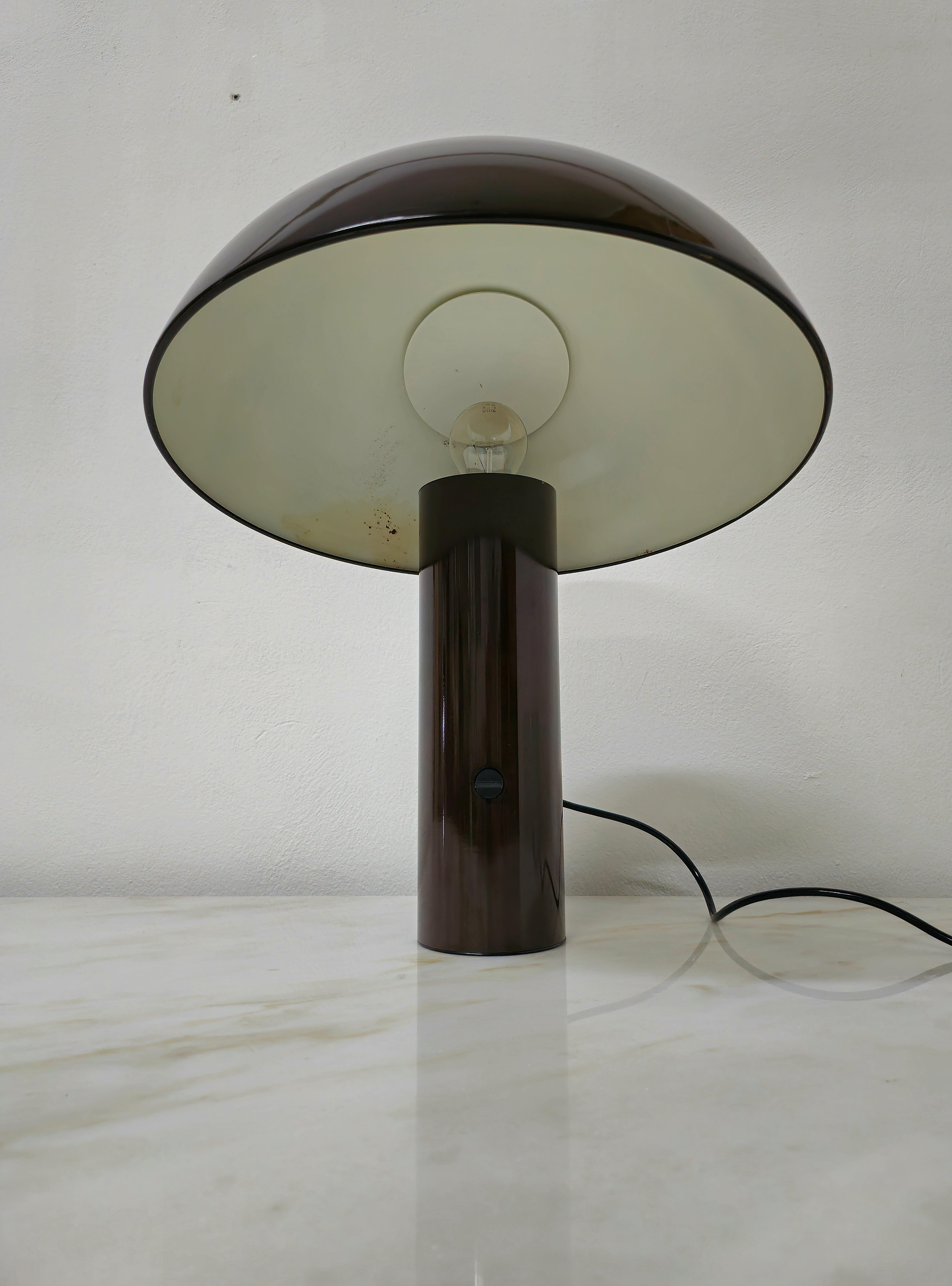 Table Lamp Enamelled Steel Franco Mirenzi for Valenti Luce Midcentury Italy 1970 For Sale 4