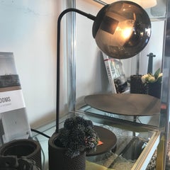 Bronze  Smoke Metal Base/Glass Globe Modo Desk Lamp by Roll & Hill