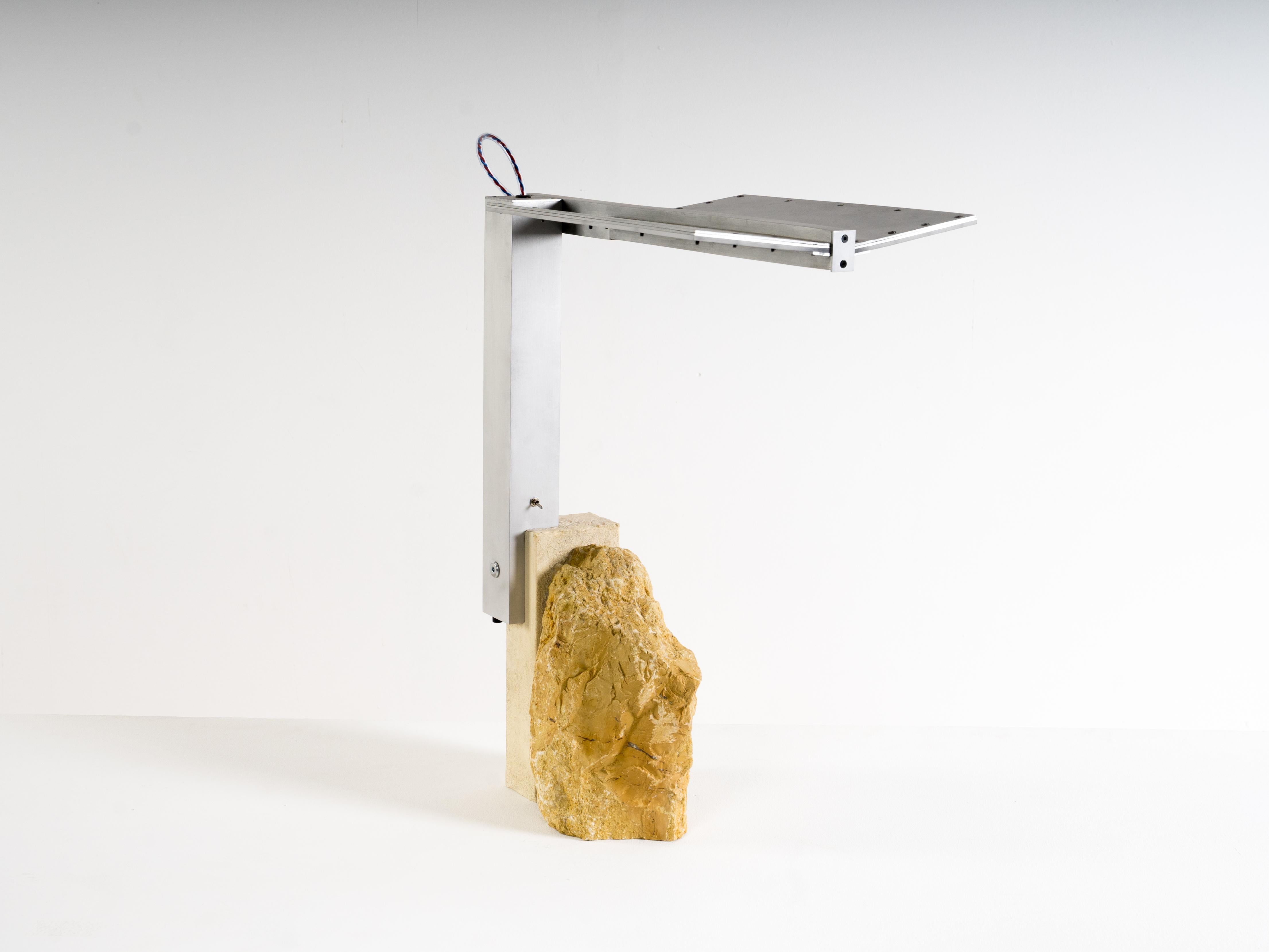 Other Table Lamp, Foreign Bodies - ARKMDS-1, aluminium, rock – By Collin Velkoff For Sale