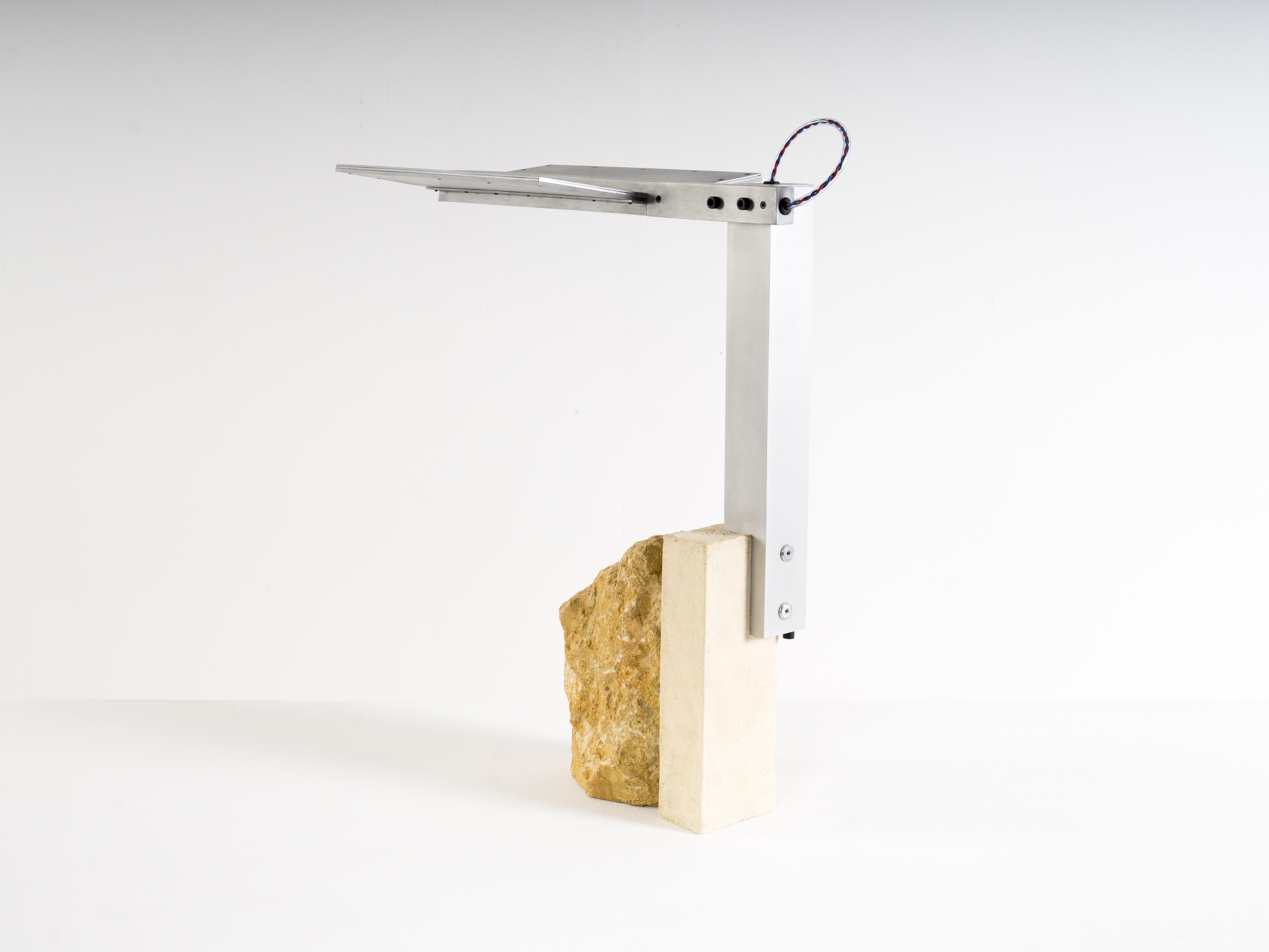 Stone Table Lamp, 'Foreign Bodies - ARKMDS-1 (aluminium, rock) – by Collin Velkoff' For Sale