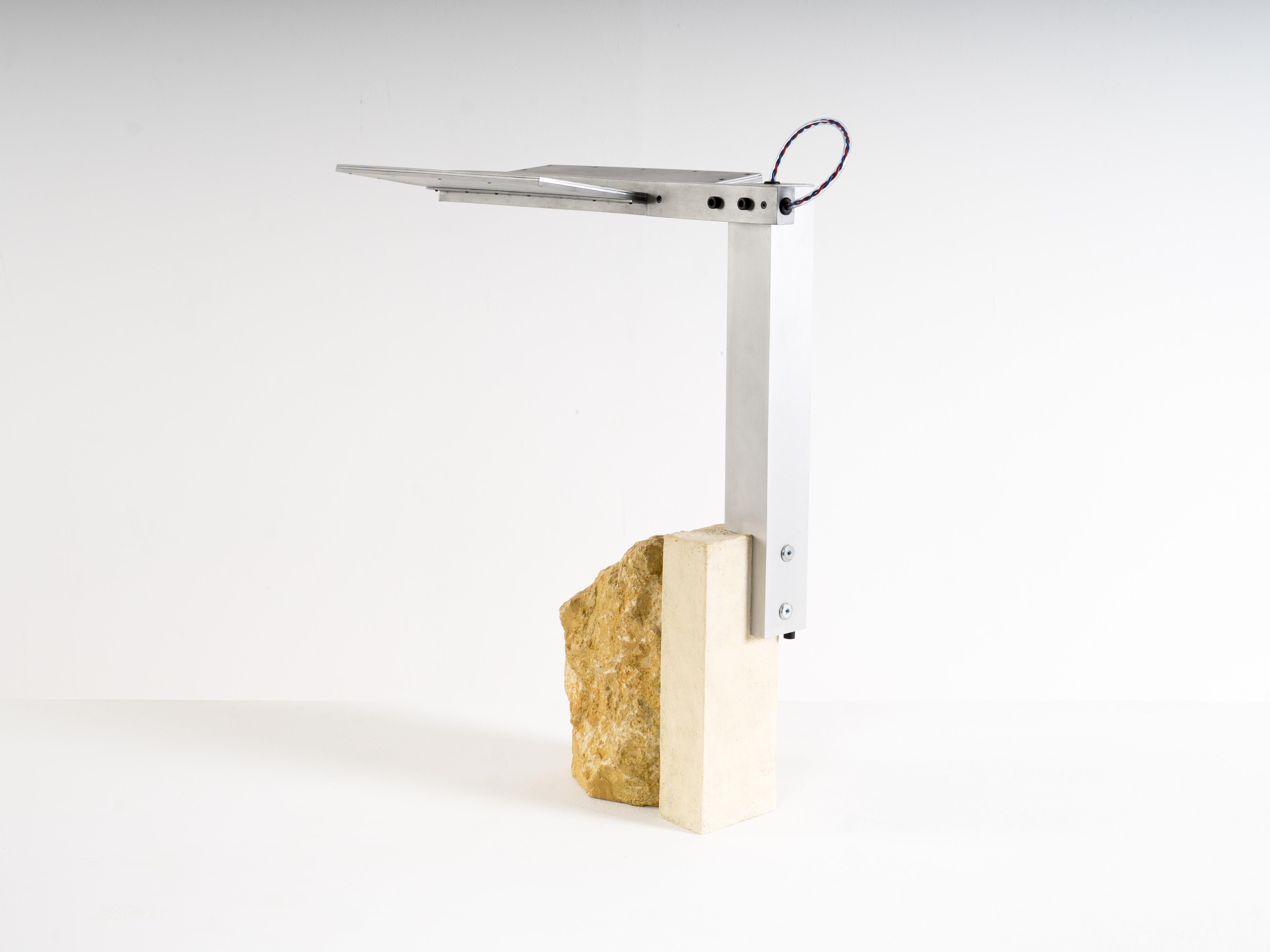 Aluminum Table Lamp, Foreign Bodies - ARKMDS-1, aluminium, rock – By Collin Velkoff For Sale