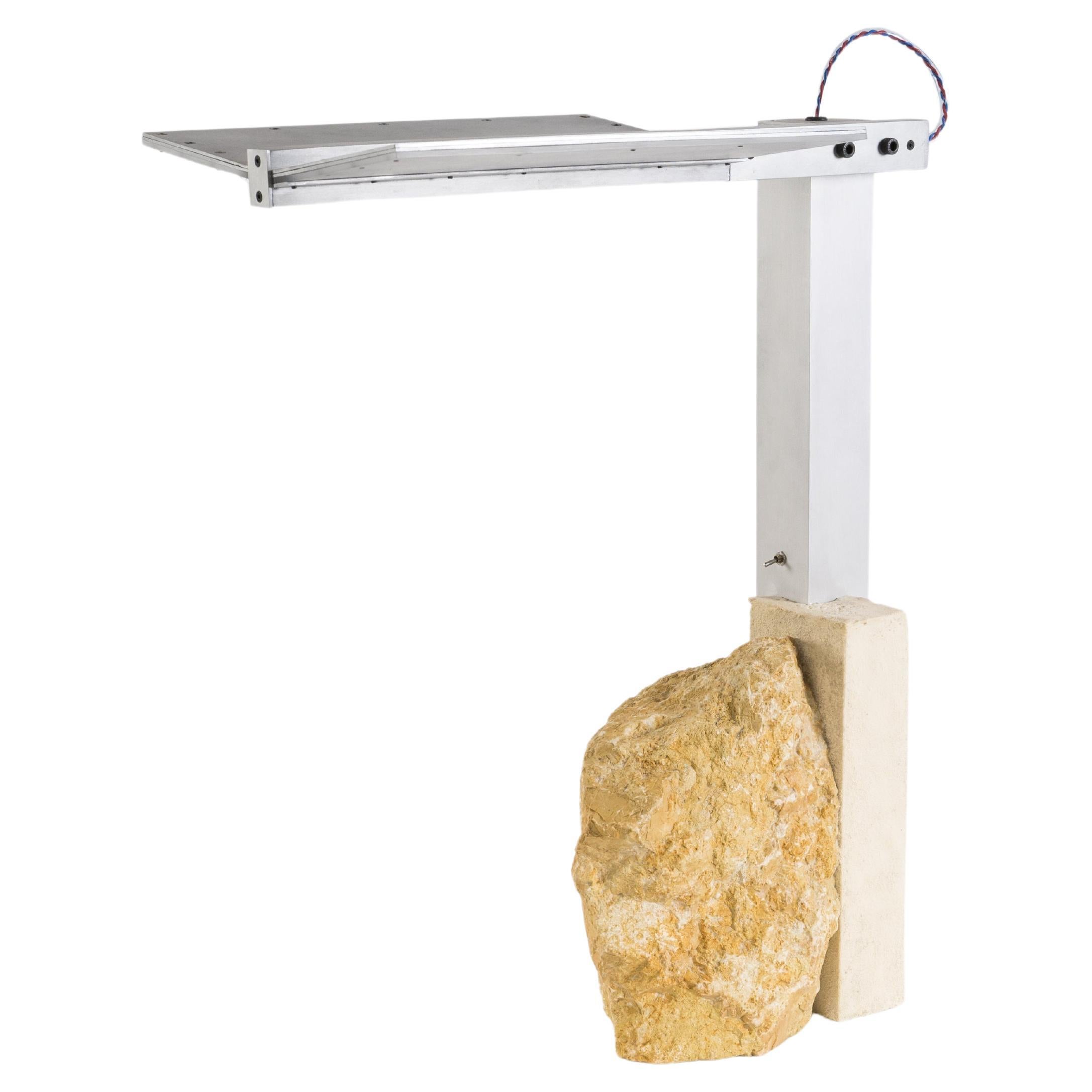 Table Lamp, Foreign Bodies - ARKMDS-1, aluminium, rock – By Collin Velkoff