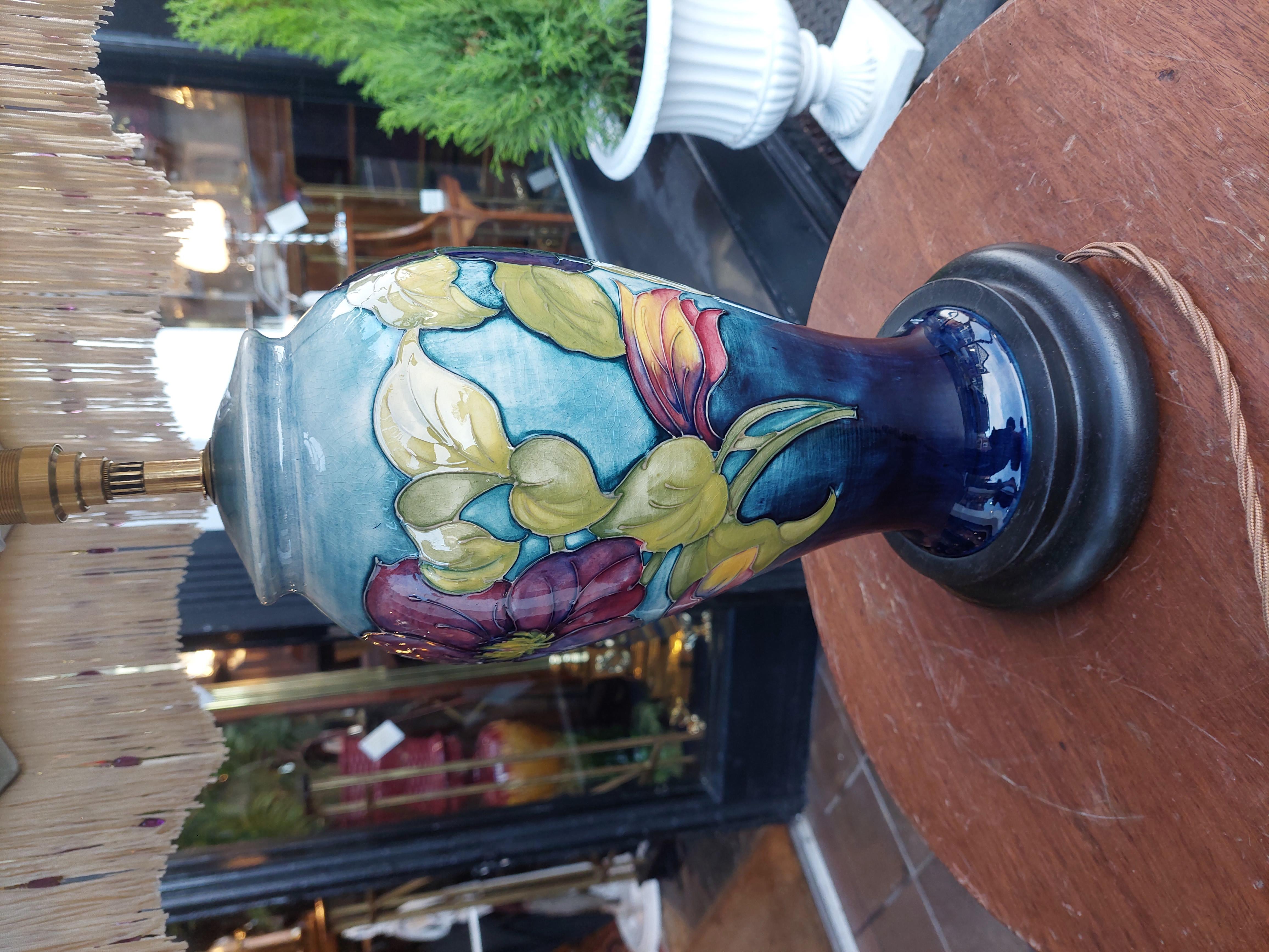Table Lamp from an Early Moorcroft Pansy Pattern Vase For Sale 4