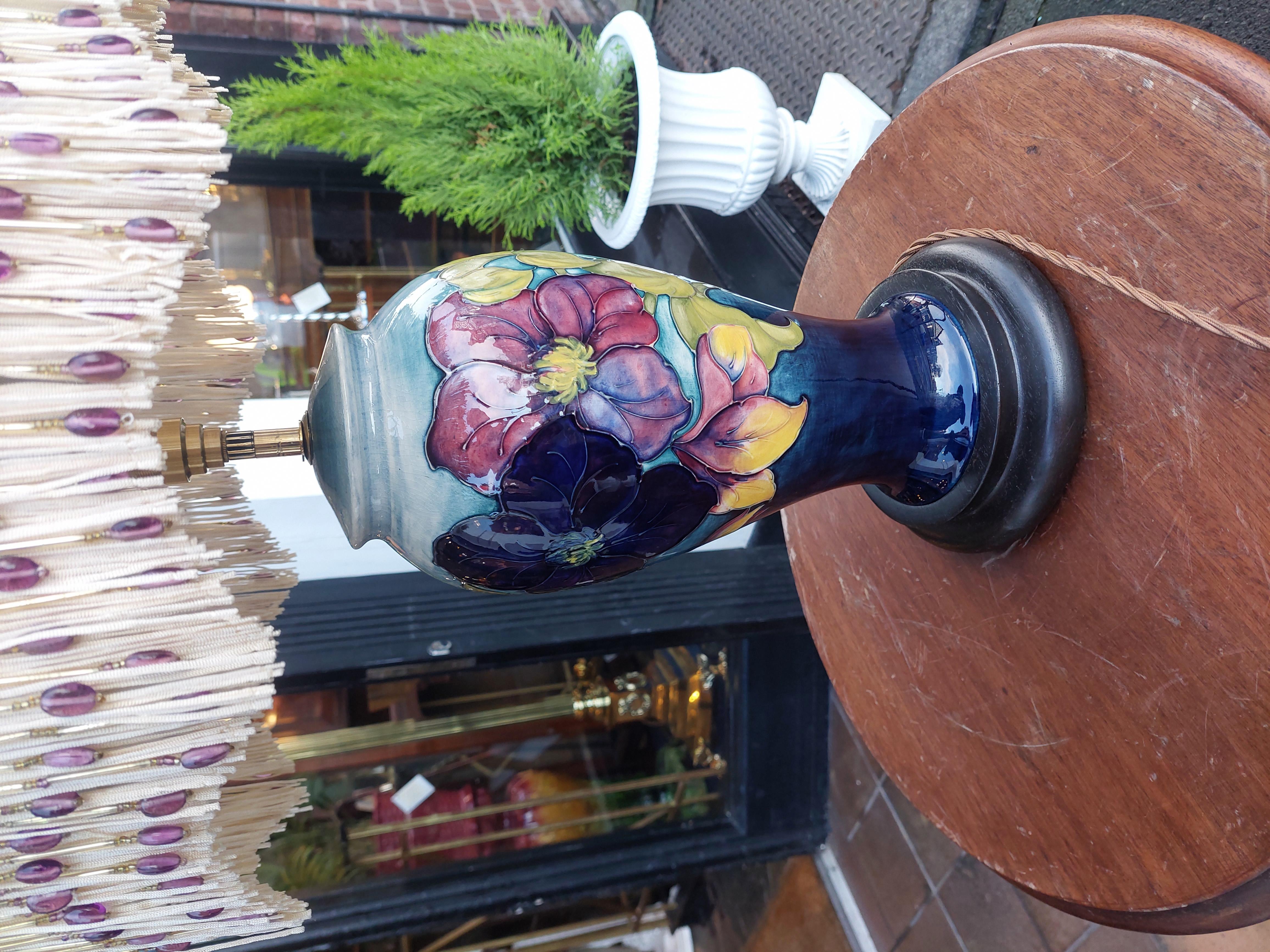 Table Lamp from an Early Moorcroft Pansy Pattern Vase For Sale 5