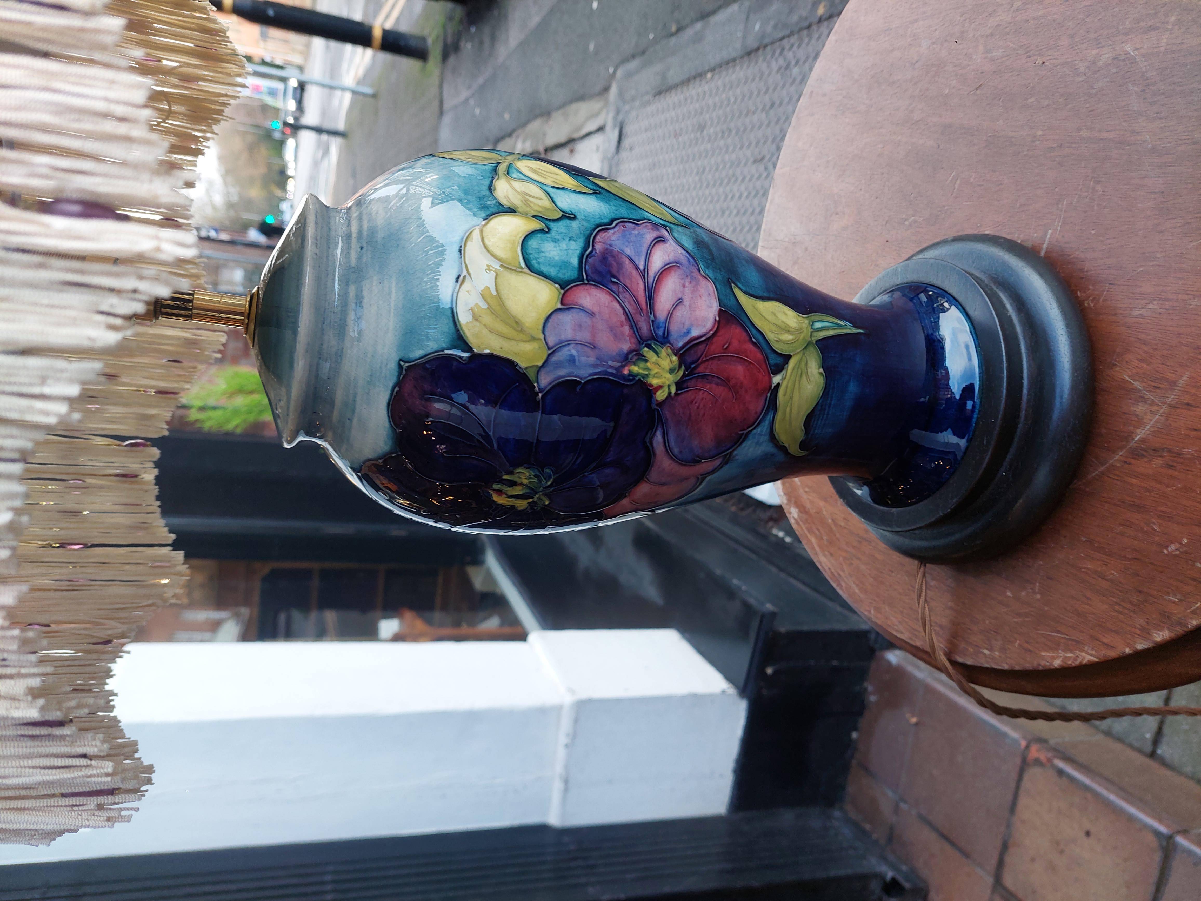 Table Lamp from an Early Moorcroft Pansy Pattern Vase For Sale 2