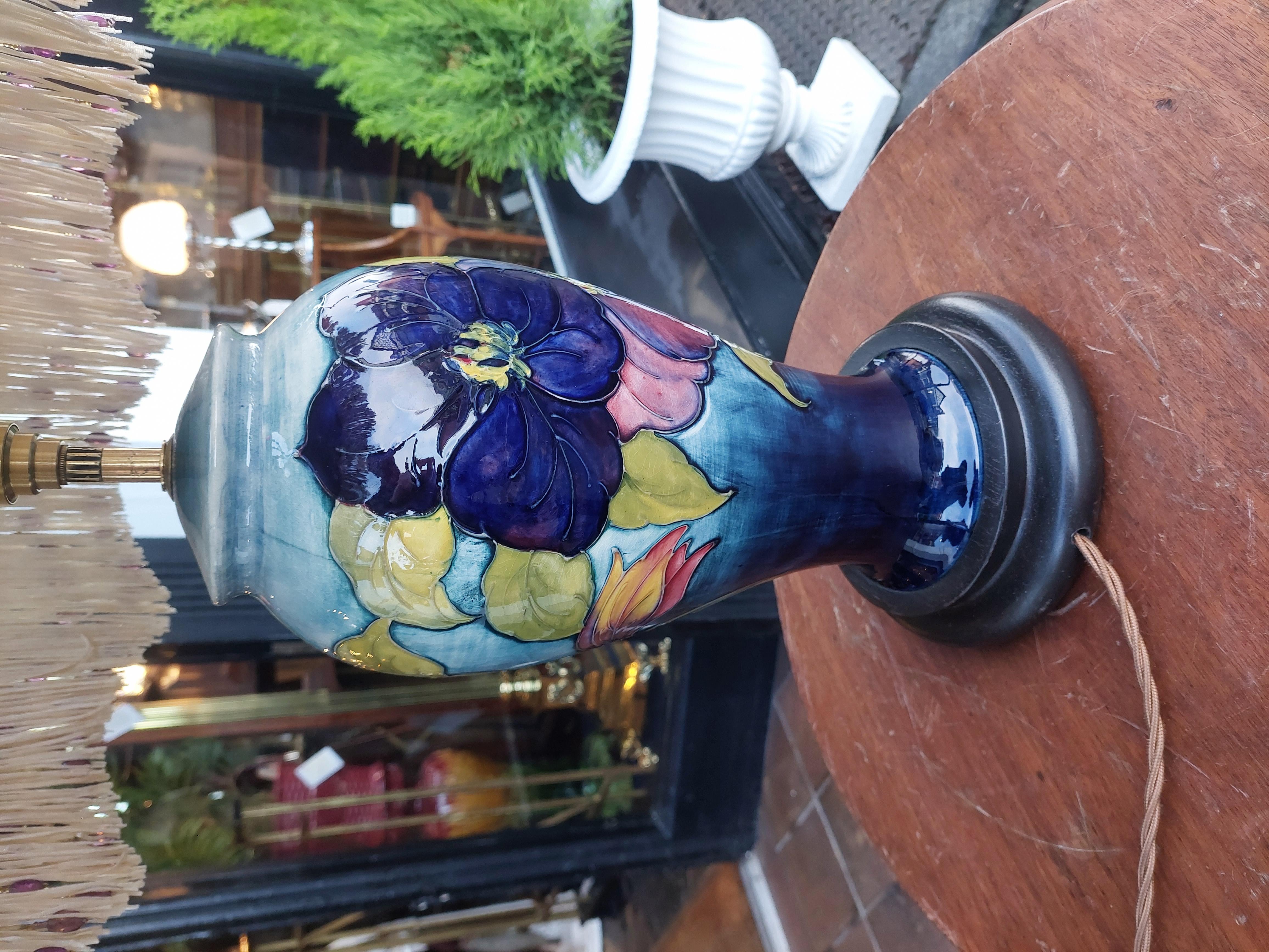 Table Lamp from an Early Moorcroft Pansy Pattern Vase For Sale 3
