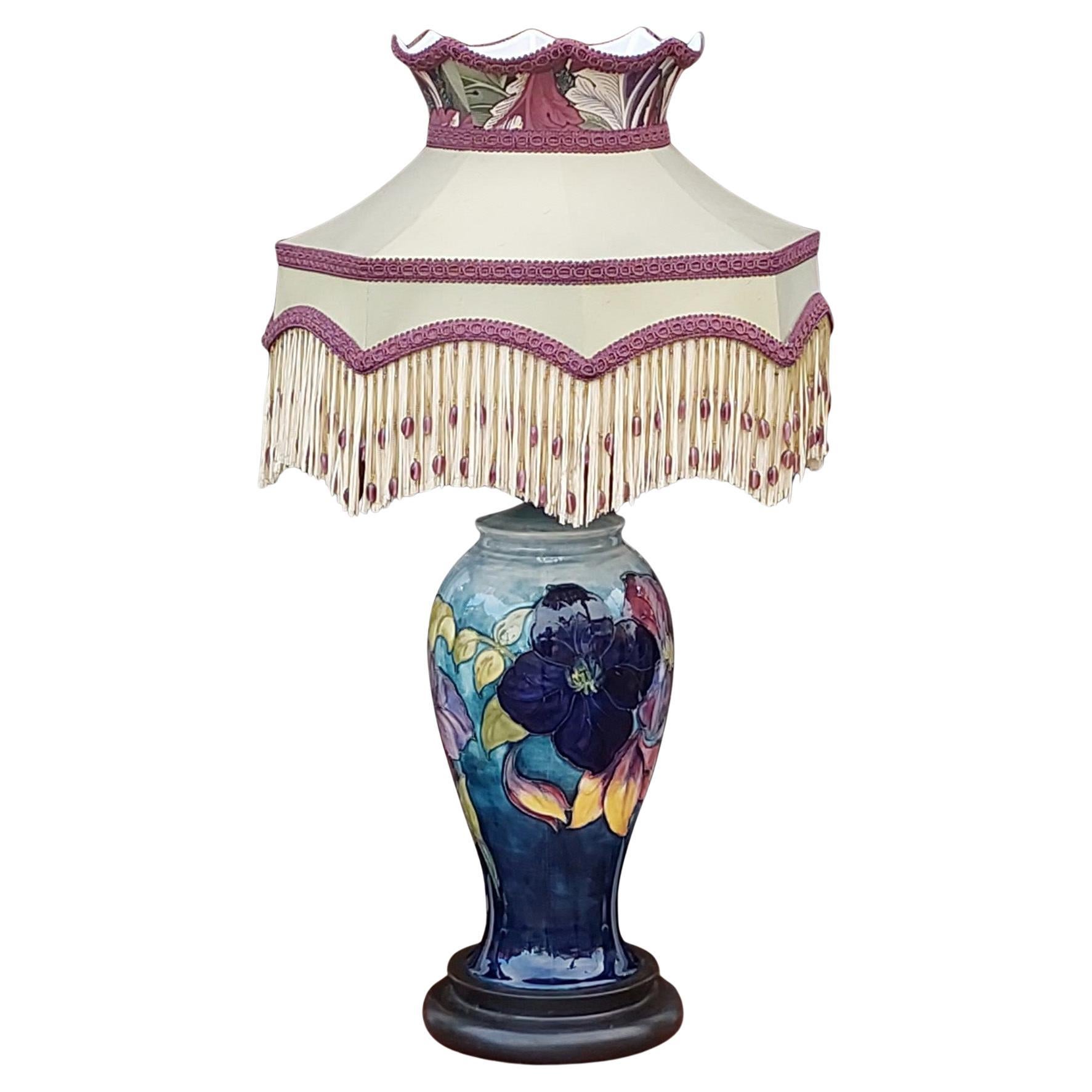 Table Lamp from an Early Moorcroft Pansy Pattern Vase For Sale