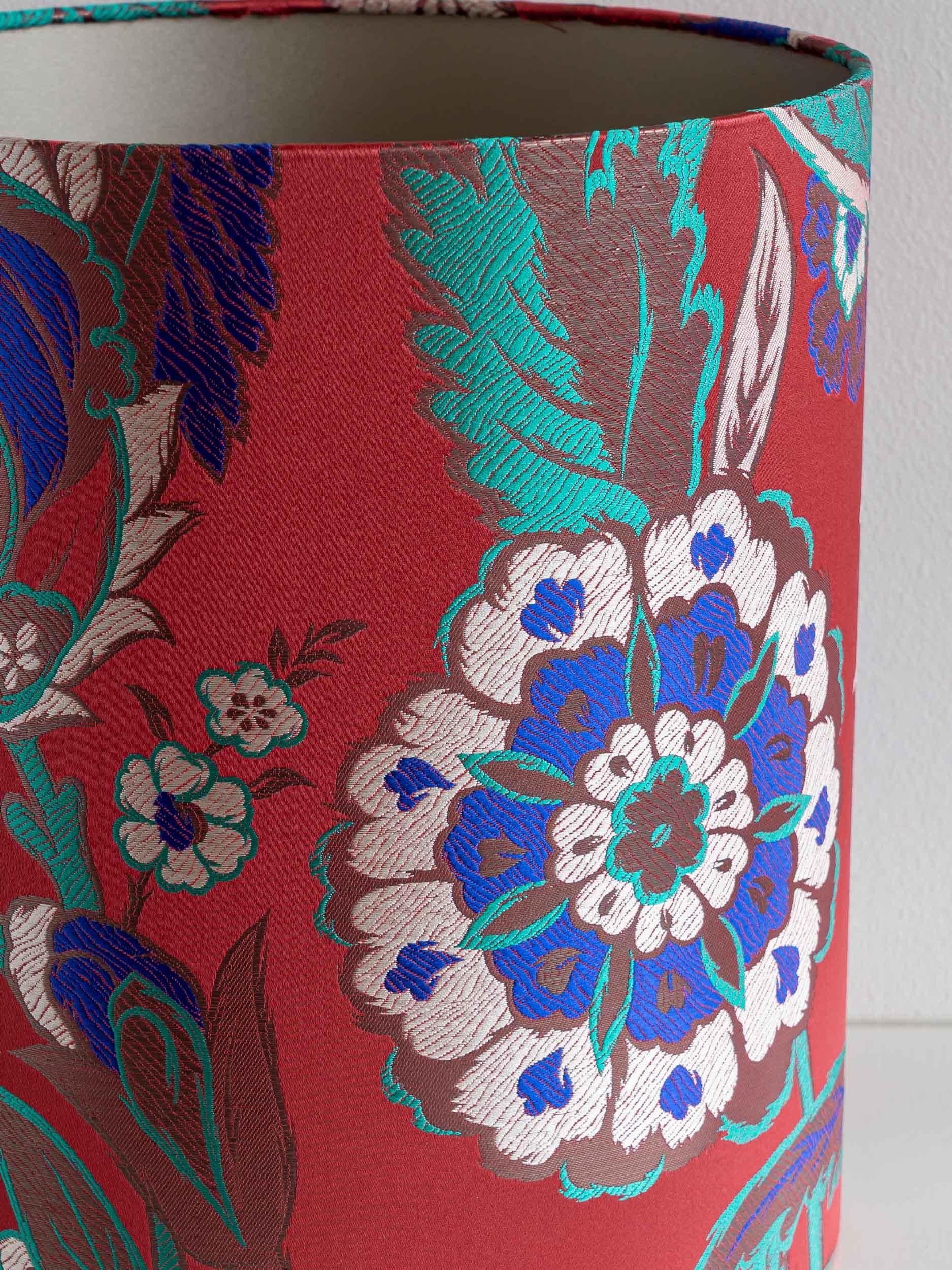 Art Deco Boch Frères Keramis Vase Lamp, Iznik Style, Pierre Frey Lampshade For Sale 4