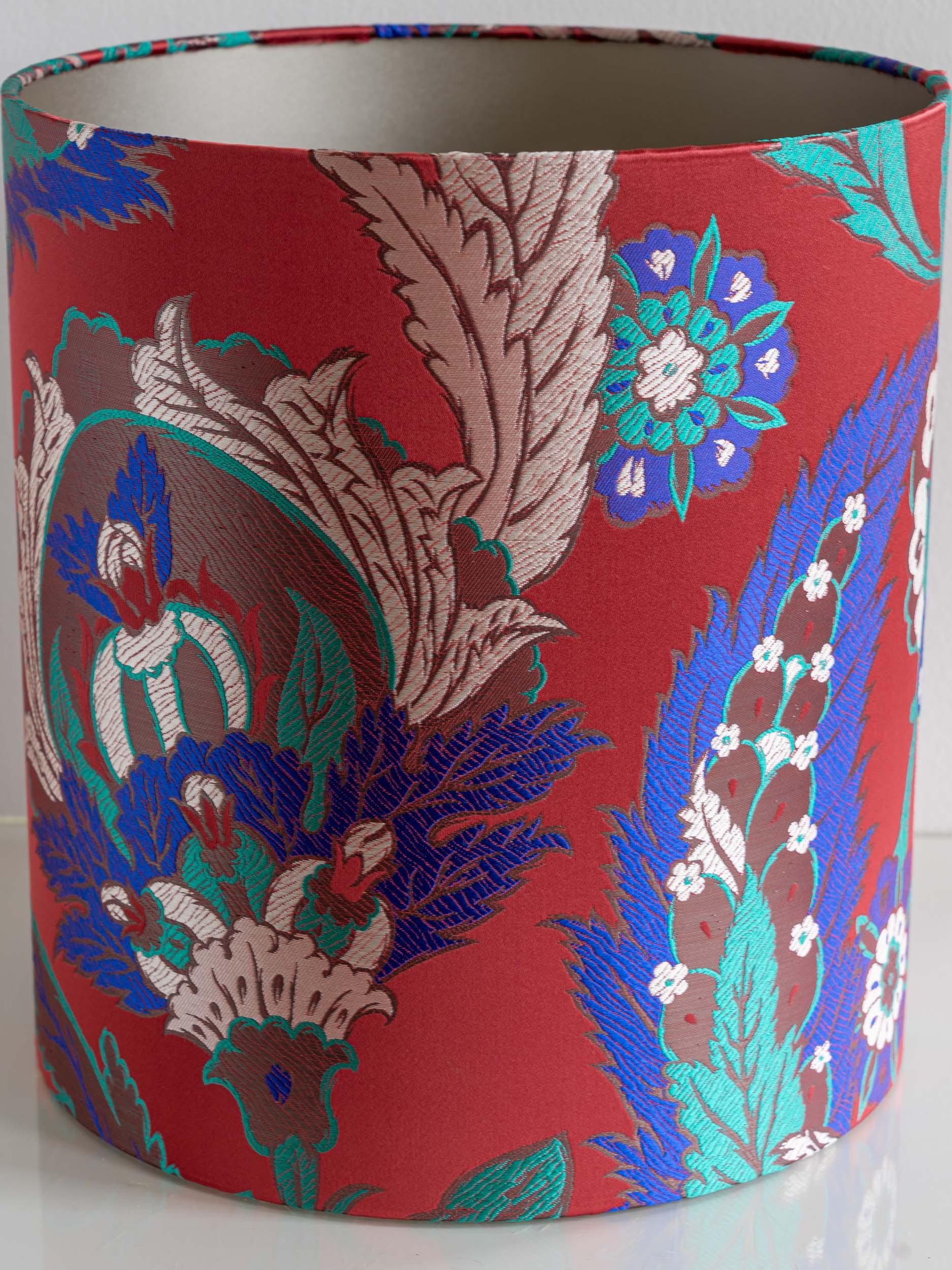 Art Deco Boch Frères Keramis Vase Lamp, Iznik Style, Pierre Frey Lampshade For Sale 5