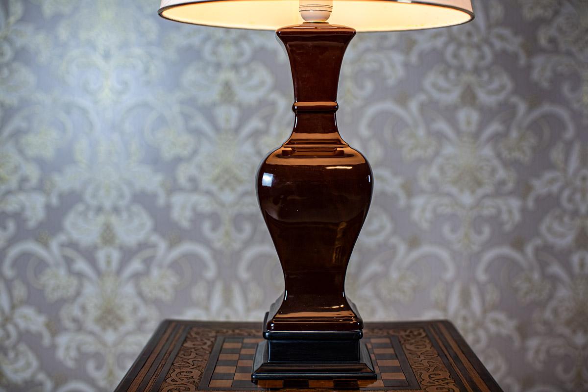 European Table Lamp from the 1980s with Ceramic Base