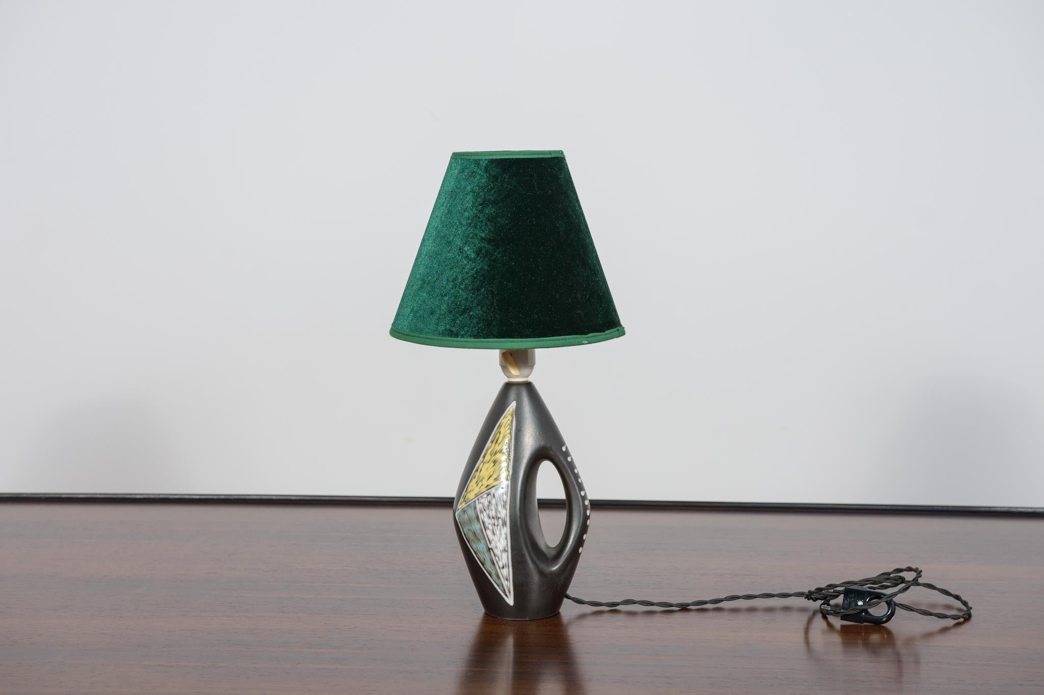 Ceramic Table lamp from the “Burgundy” series, designed by Holm Sorensen, Soholm. For Sale