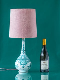 Rare Blue-Green Delft Ceramic Table Lamp by Royal Delft, 1960s, New Lampshade