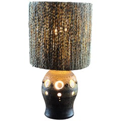 Table Lamp Georges Pelletier 1960 Cord Lampshade