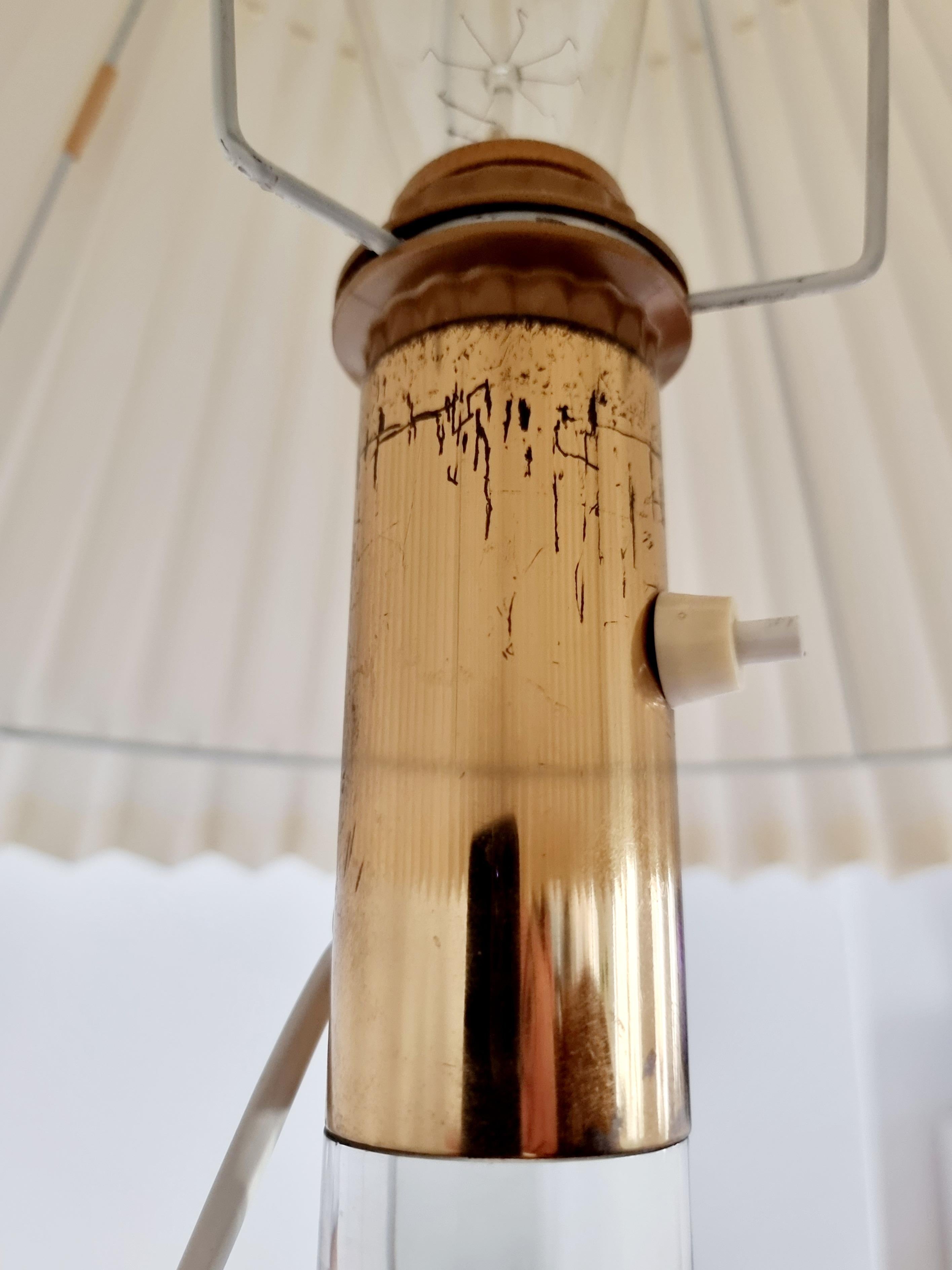 Table Lamp, Glass and Brass, Mid-Century Modern / Scandinavian, Orno Oy Finland For Sale 1