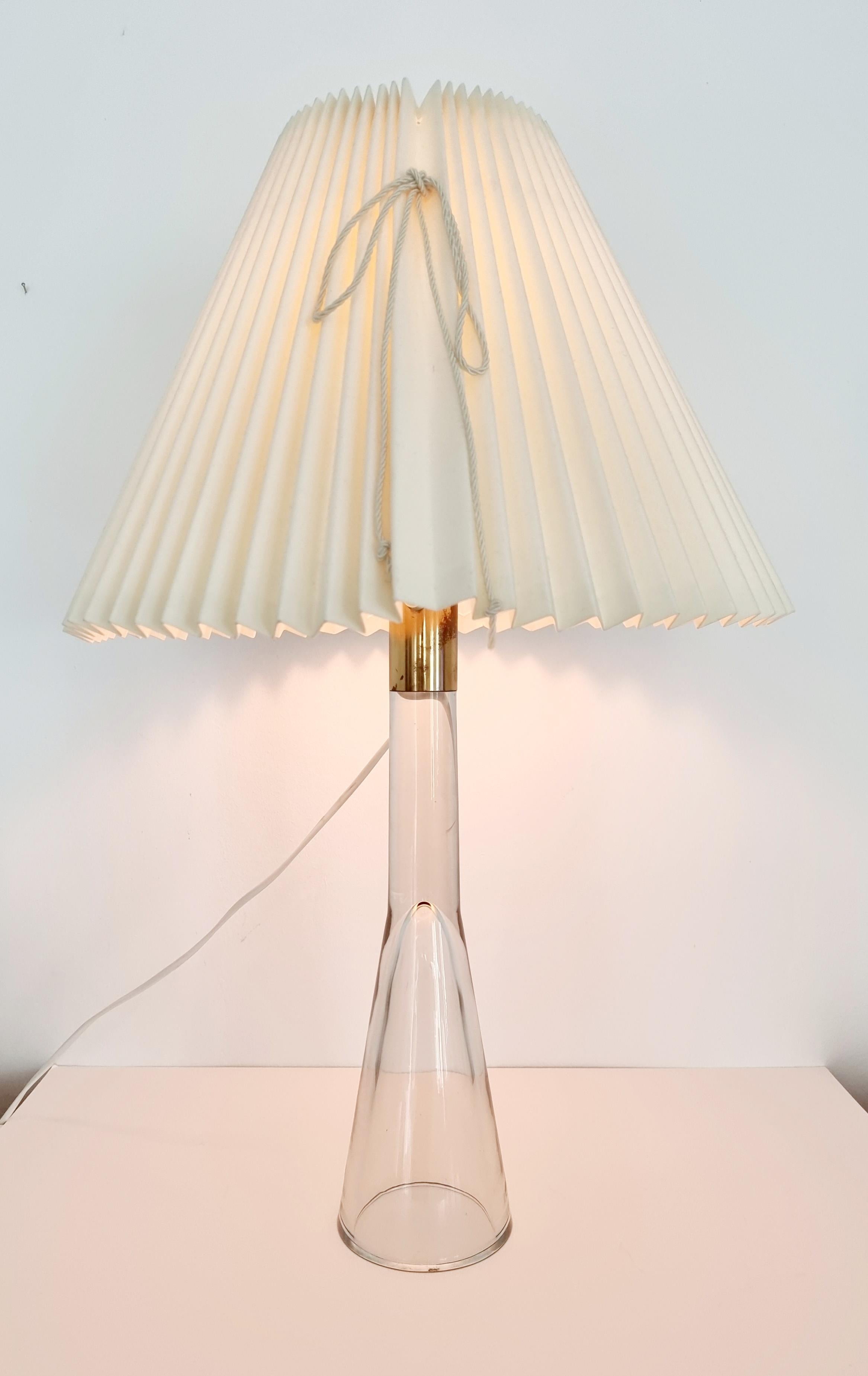 Table Lamp, Glass and Brass, Mid-Century Modern / Scandinavian, Orno Oy Finland For Sale 3