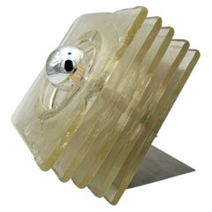 Table Lamp, Glass and Steel, Mid-Century Modern, Italy, 1970s