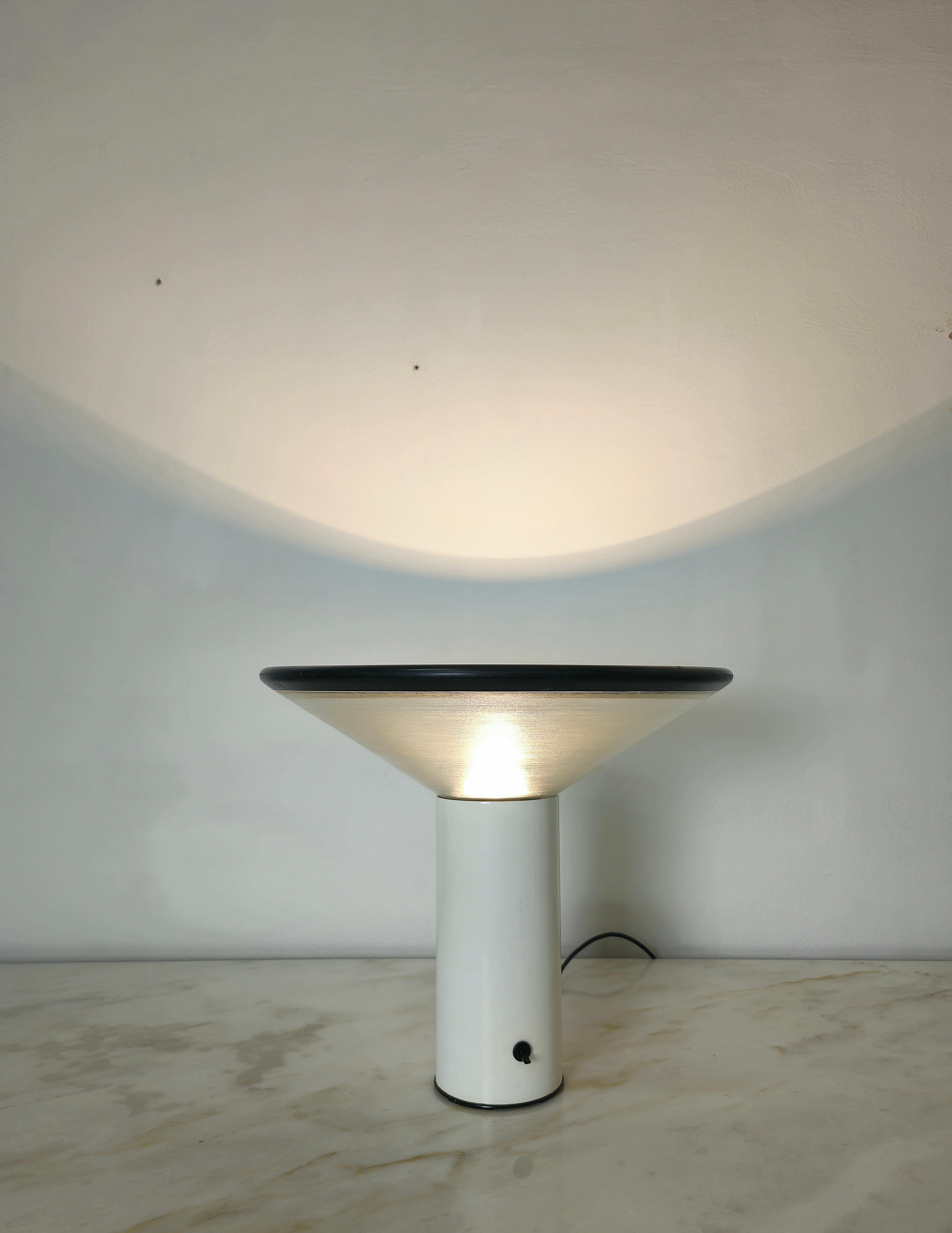Table Lamp Glass Metal Gianfranco Frattini for Luci Midcentury Italy 1980s For Sale 1