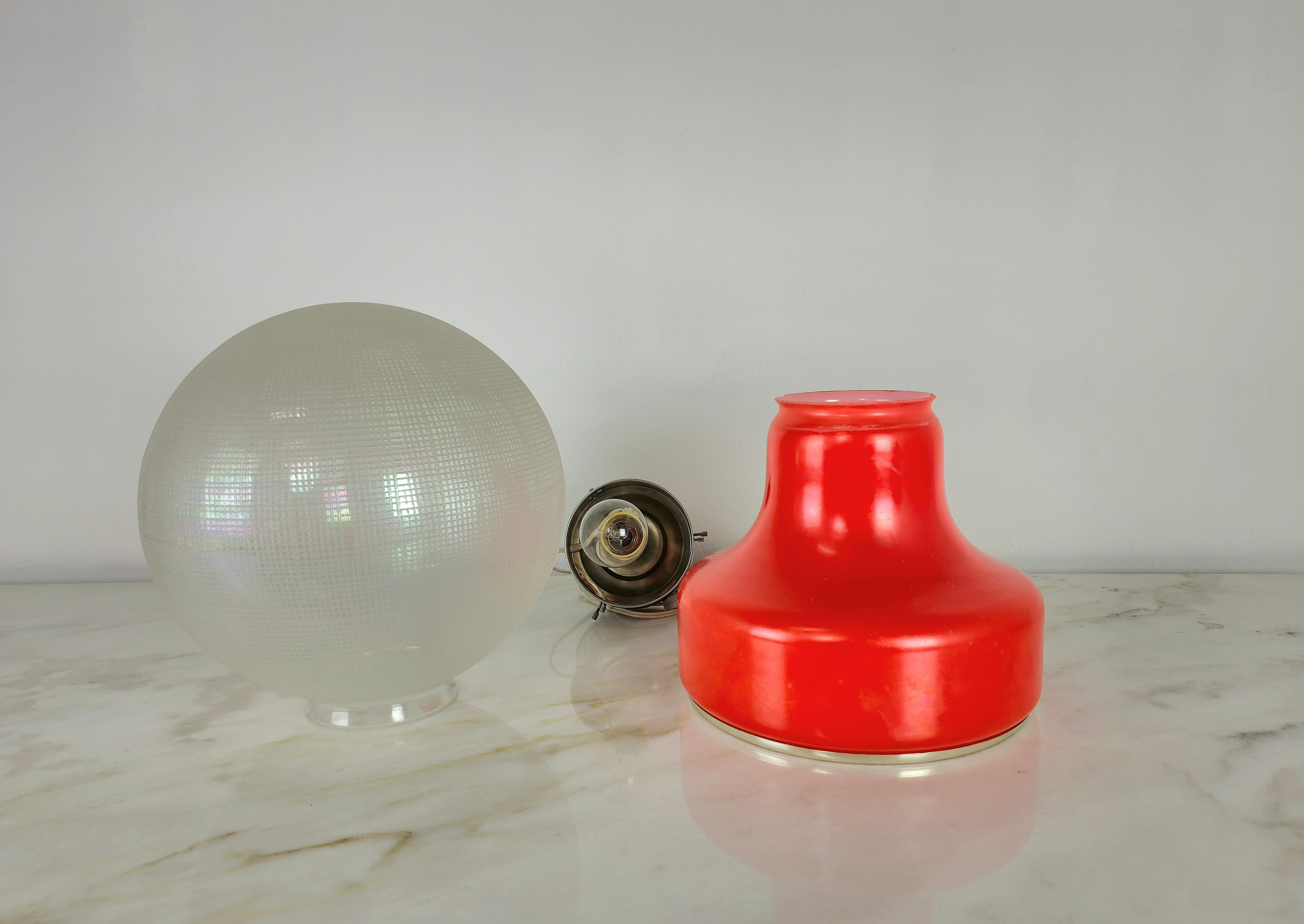 Table Lamp Glass Sphere Chromed Aluminum Midcentury Italian Design, 1960s For Sale 4