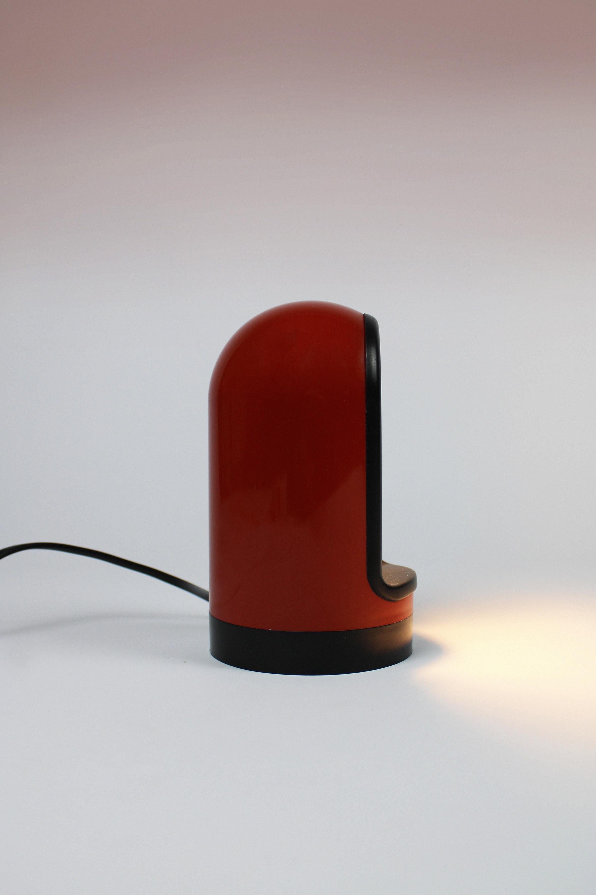 Swedish Table Lamp Granat Fagerhults Belysning Vintage Red Sunset Space Age 1970s Sweden For Sale