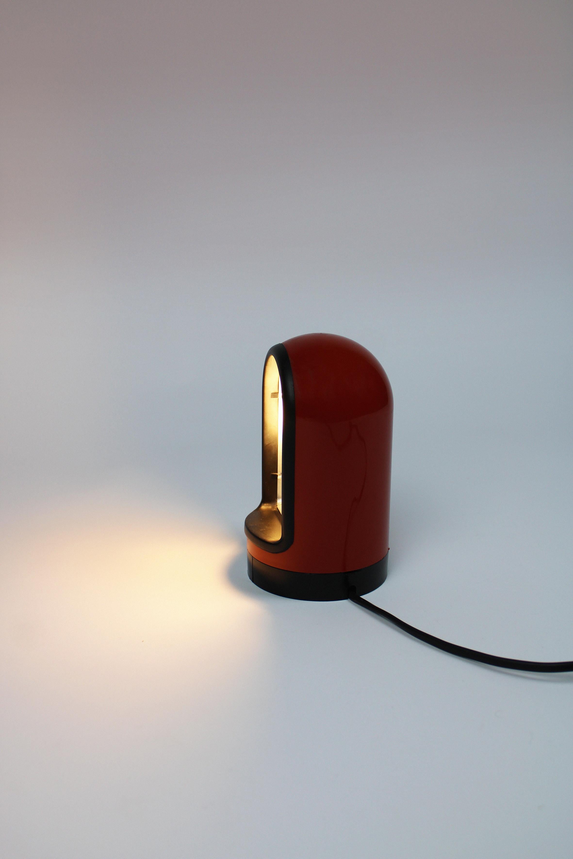Late 20th Century Table Lamp Granat Fagerhults Belysning Vintage Red Sunset Space Age 1970s Sweden For Sale