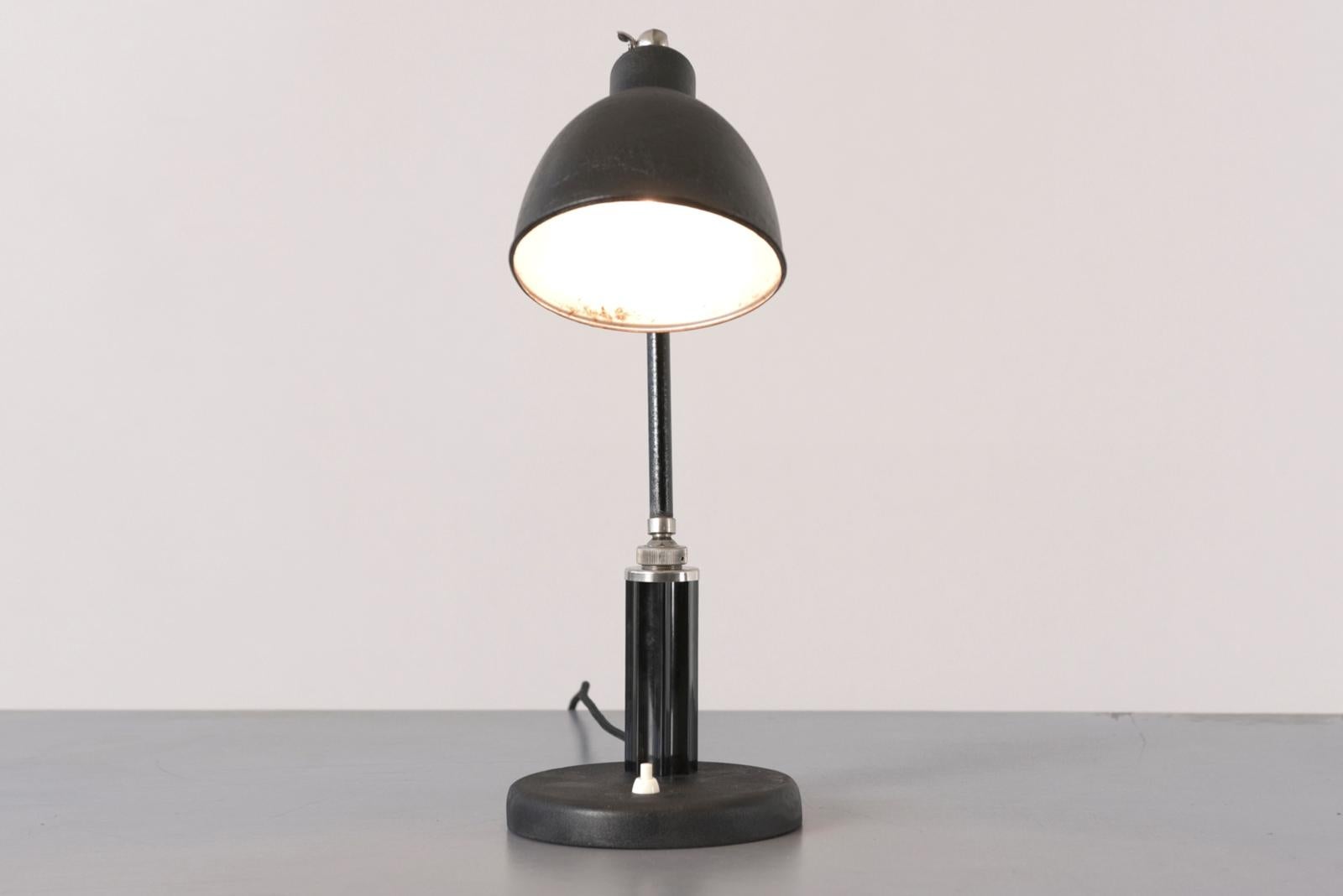Metal Table Lamp Grapholux by Christian Dell for Molitor, Germany - 1935 For Sale