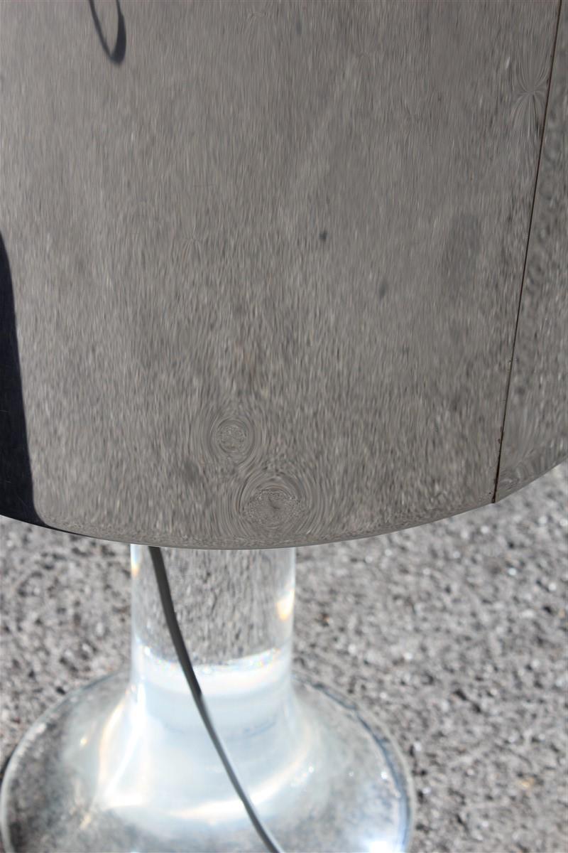 Table Lamp Harvey Guzzini Italian Design Lucite Steel Silver For Sale 2